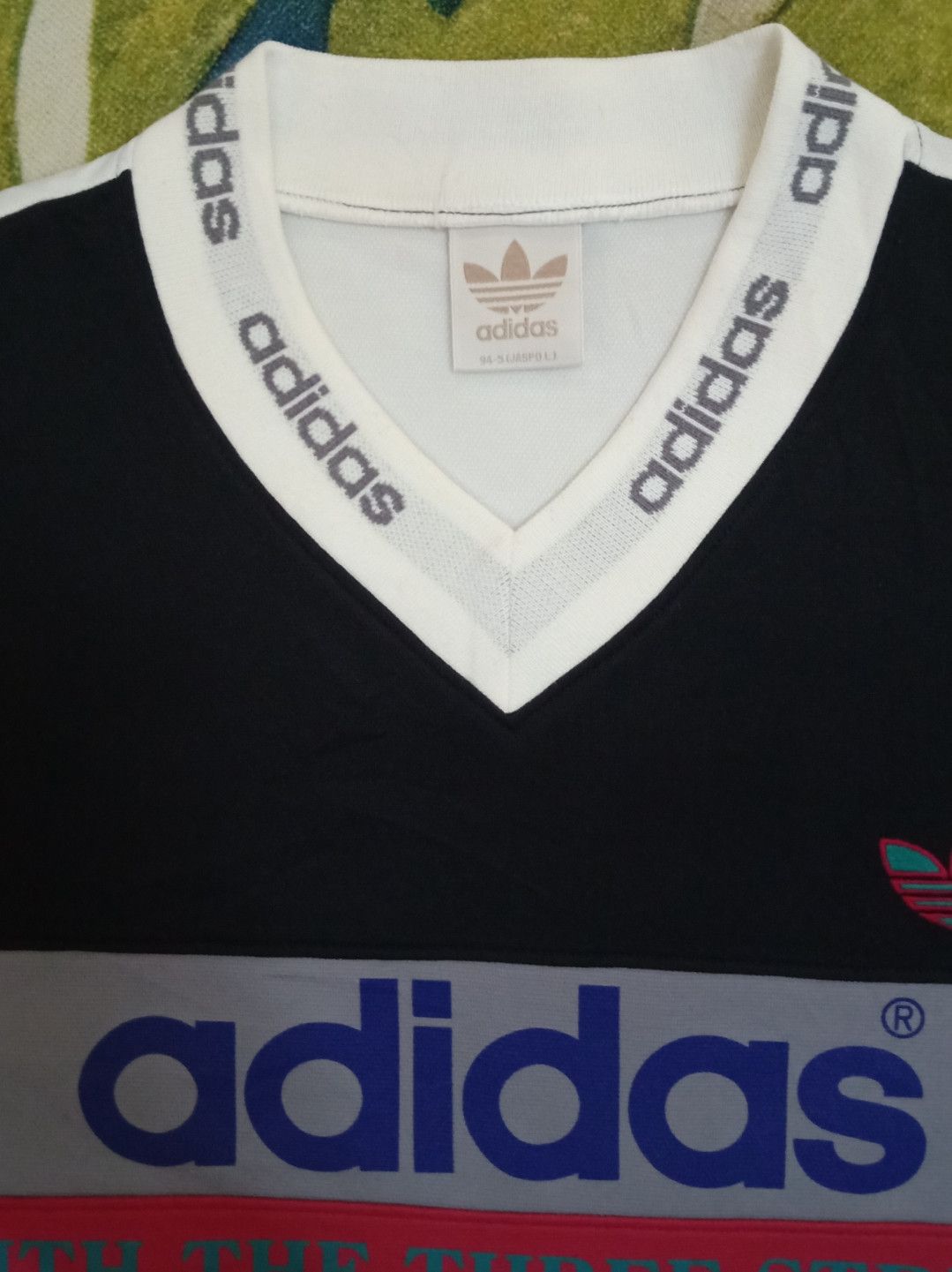 Adidas Vintage 90s Adidas With The Three Stripes Jersey Size US L / EU 52-54 / 3 - 9 Thumbnail