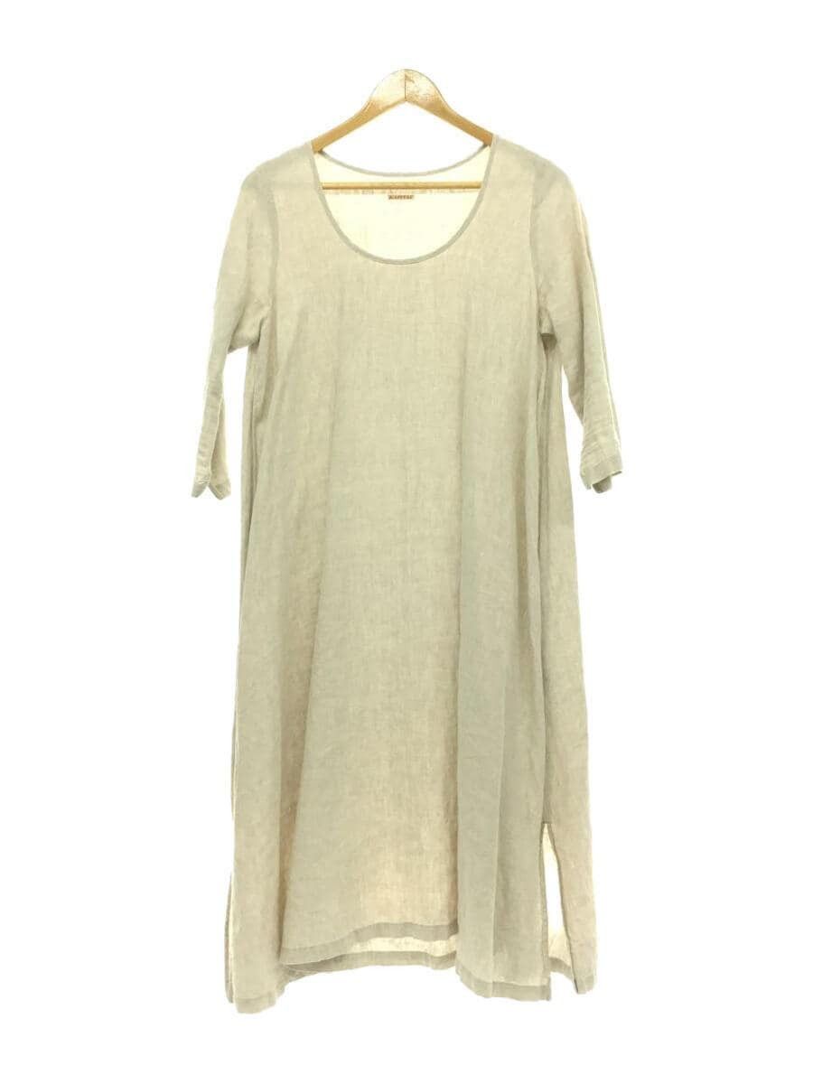 Image of Kapital Longsleeve Linen Dress in Beige, Women's (Size Small)