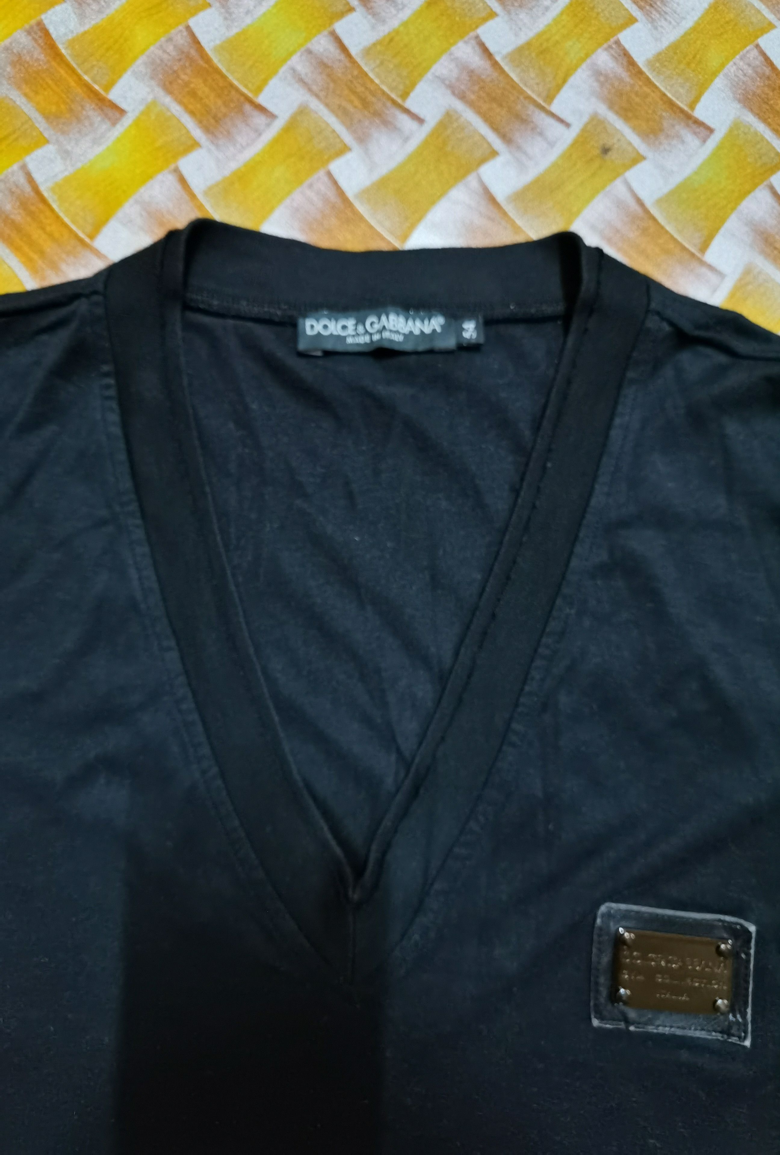 Dolce & Gabbana Dolce & Gabbana Gym Collection Black Cotton V-neck Tee Size US L / EU 52-54 / 3 - 2 Thumbnail