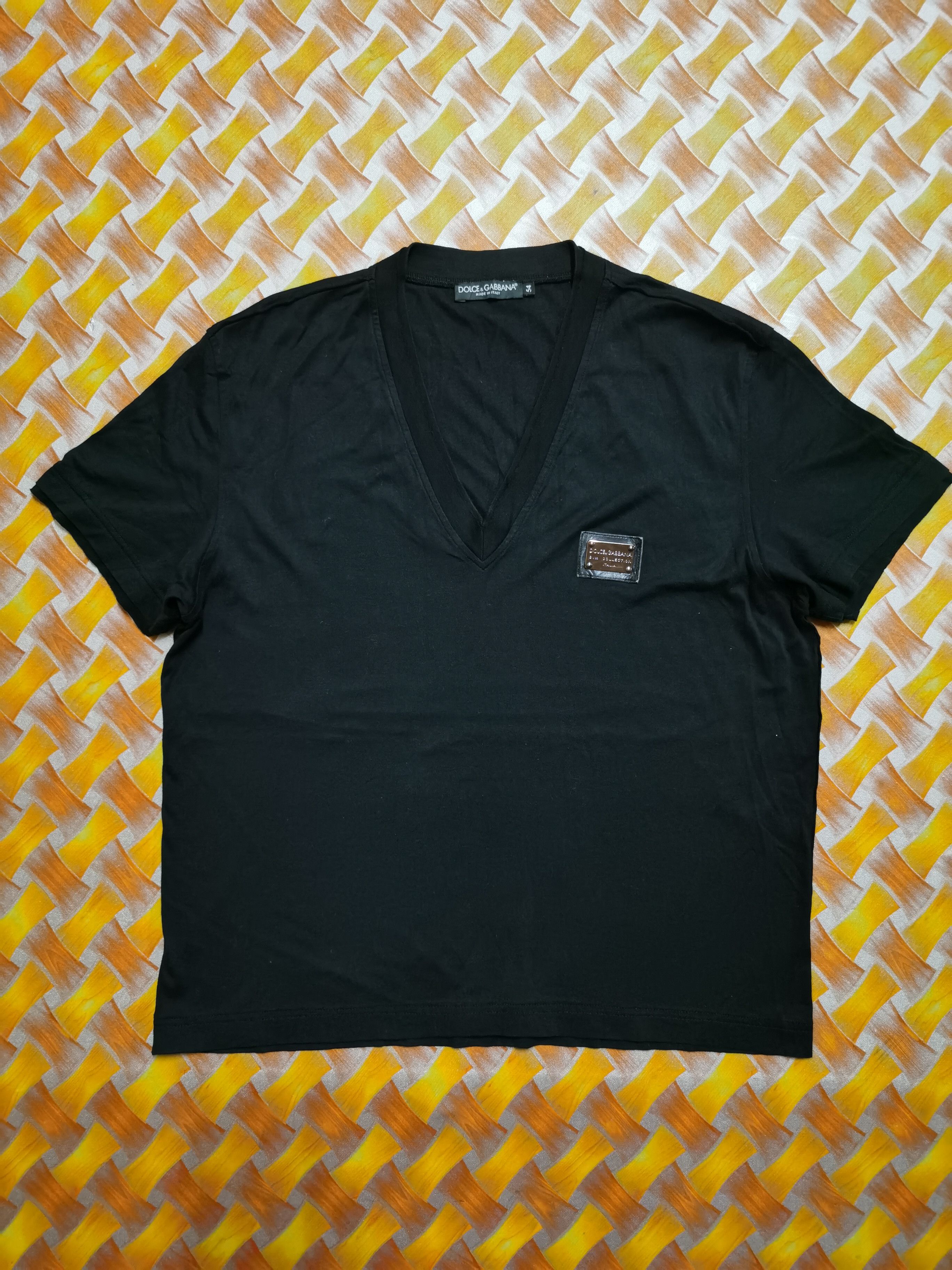 Dolce & Gabbana Dolce & Gabbana Gym Collection Black Cotton V-neck Tee Size US L / EU 52-54 / 3 - 1 Thumbnail