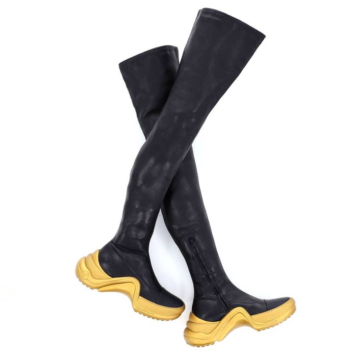 Louis Vuitton Women's Archlight Thigh High Boots Leather Black