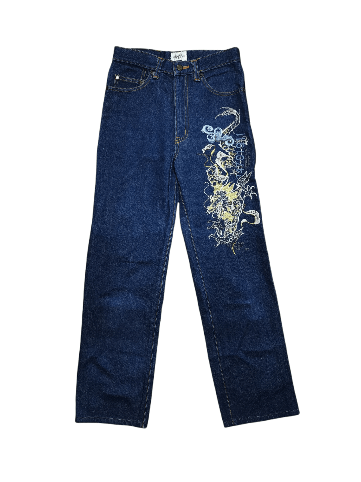 Japanese Brand Kansai Impact FUN KANSAI MAN Dragon Embroidered Jeans Size 28" / US 6 / IT 42 - 1 Thumbnail