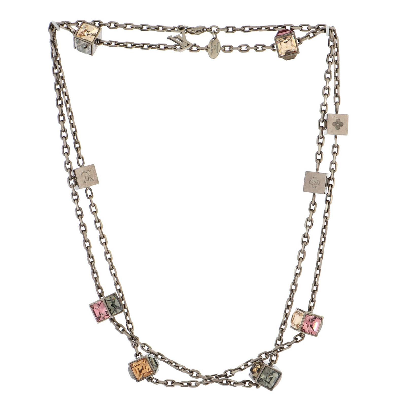 Louis Vuitton Gamble Long Necklace Metal and Crystals Gold 1440651