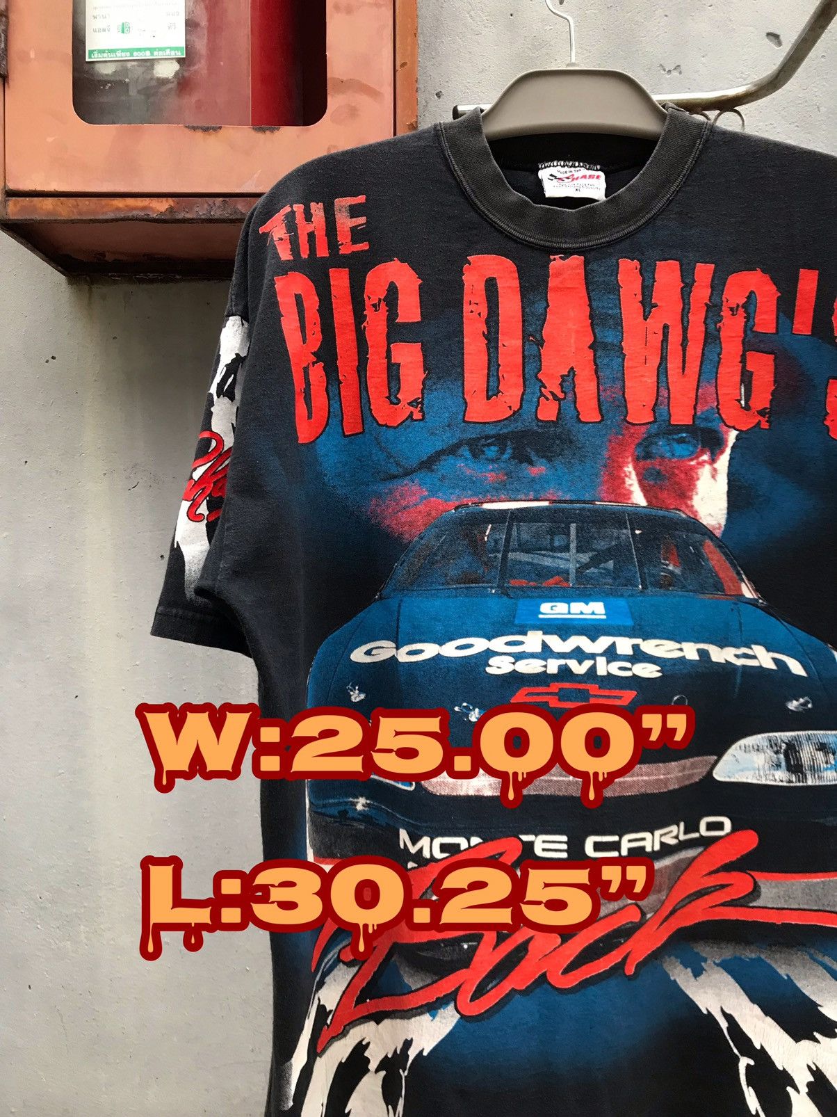 image of Nascar x Vintage 1997 Dale Earnhardt:the Big Dawg’S Back Aop 90’S Chase Shirt in Black (Size XL)