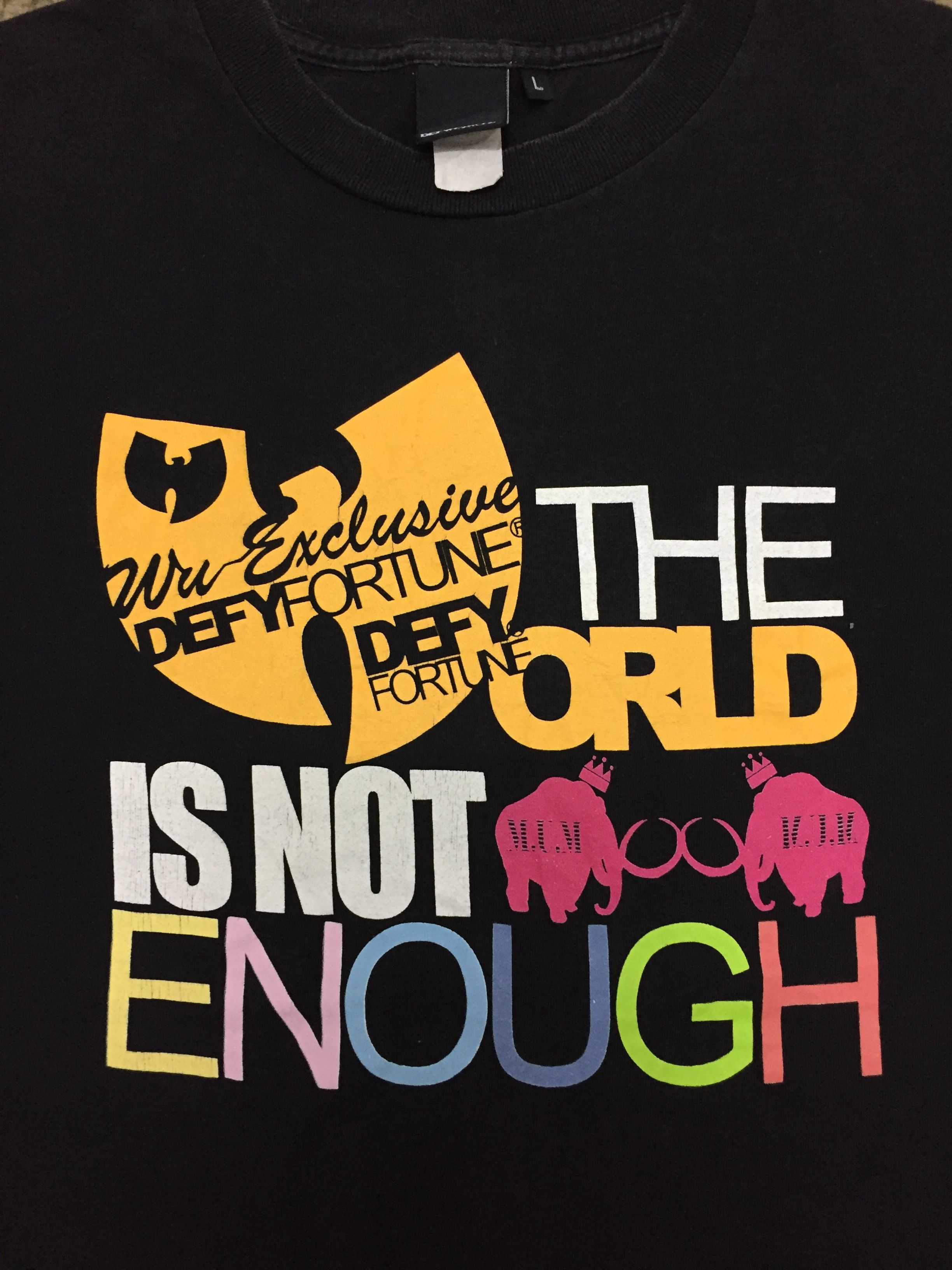 Vintage Wu Exclusive DefyFortune The World Is Not Enough Tees Size US L / EU 52-54 / 3 - 2 Thumbnail