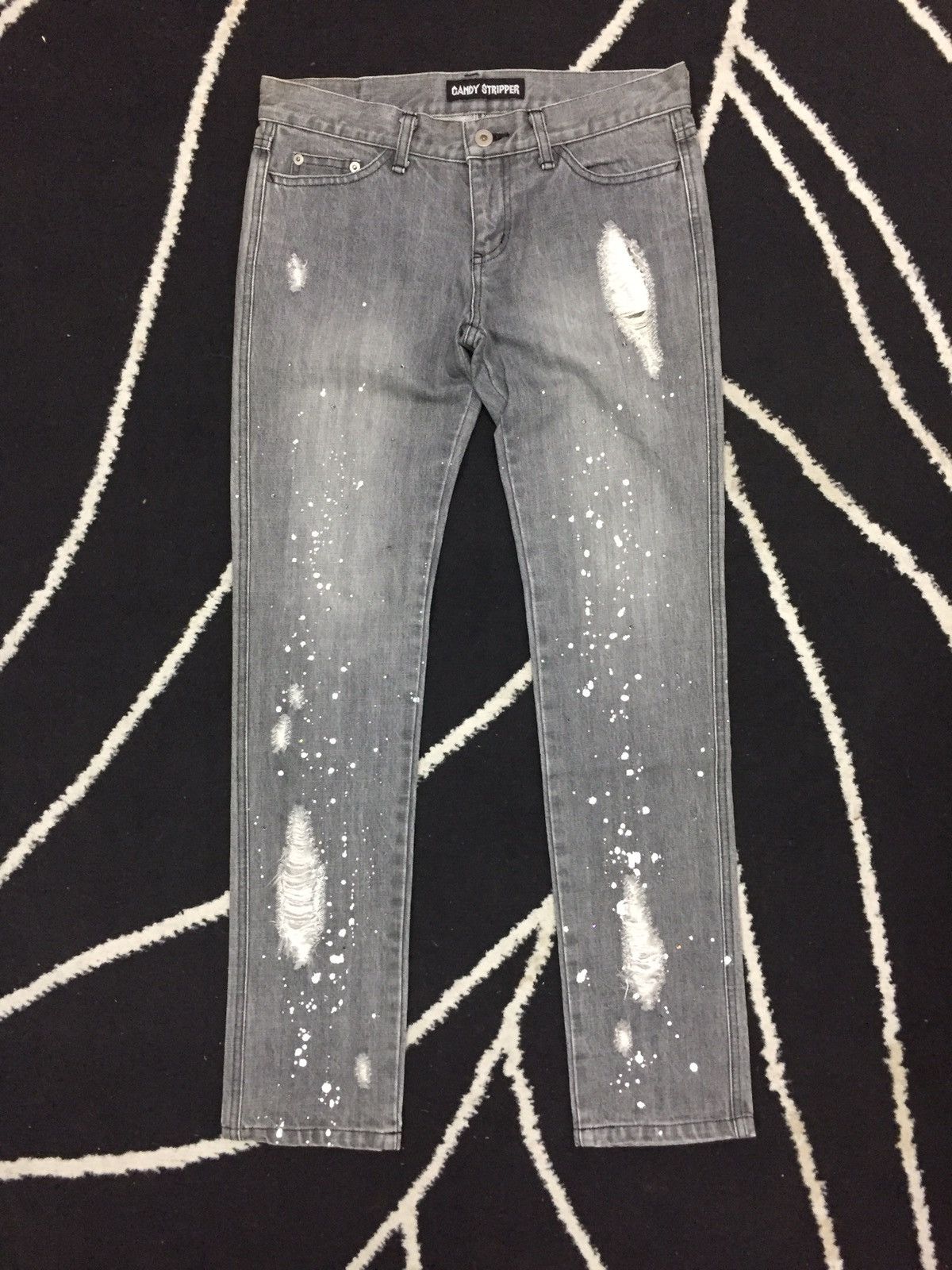 Japanese Brand Candy Stripper Distressed Paint Splash Denim Size 31" - 1 Thumbnail