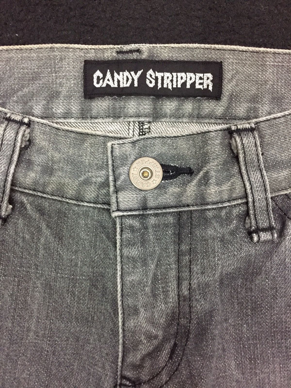 Japanese Brand Candy Stripper Distressed Paint Splash Denim Size 31" - 2 Thumbnail