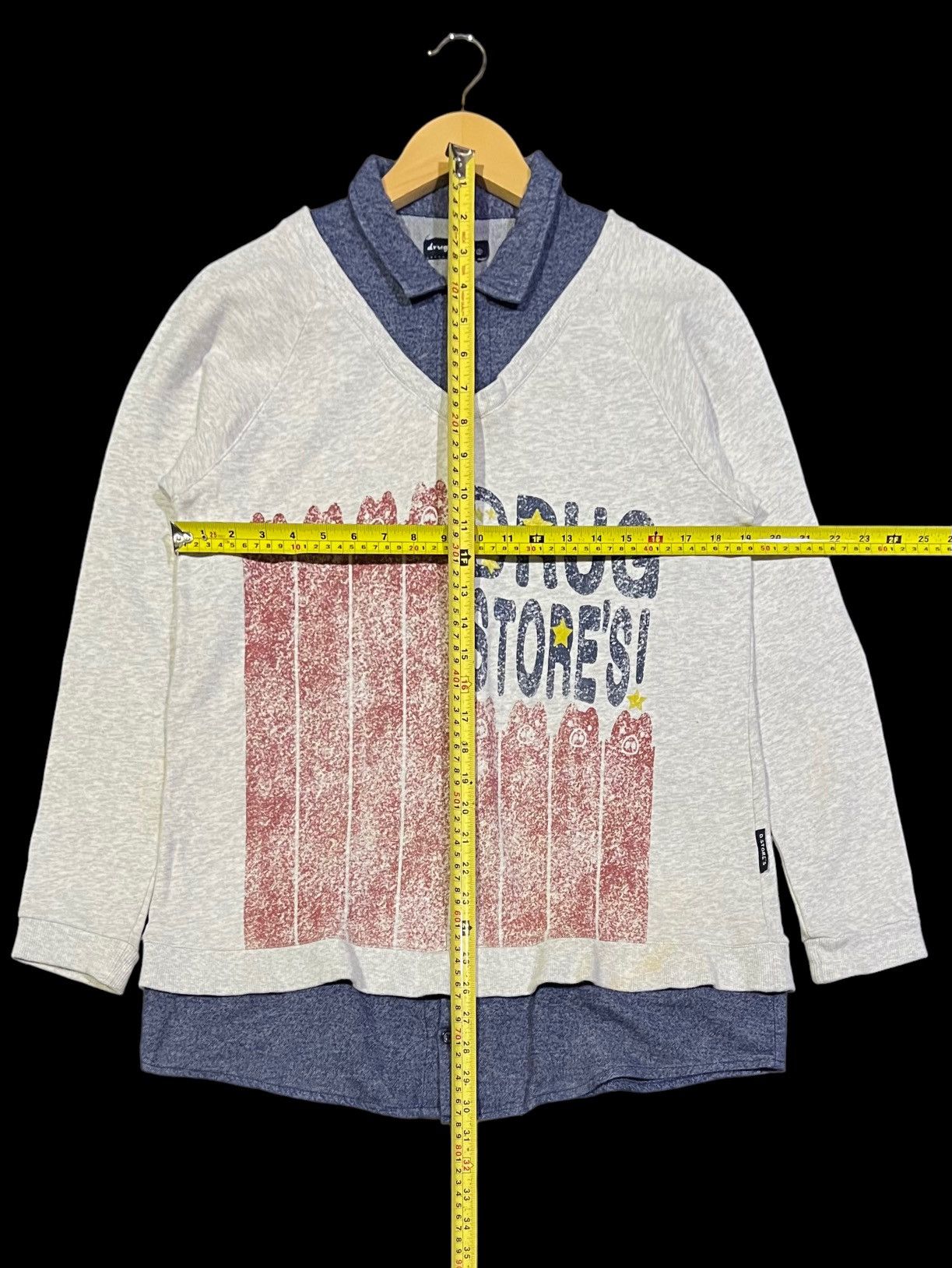 Designer × Japanese Brand × Vintage VINTAGE LONG SLEEVE DOUBLE COLLER by DRUG STORES Size US S / EU 44-46 / 1 - 11 Thumbnail