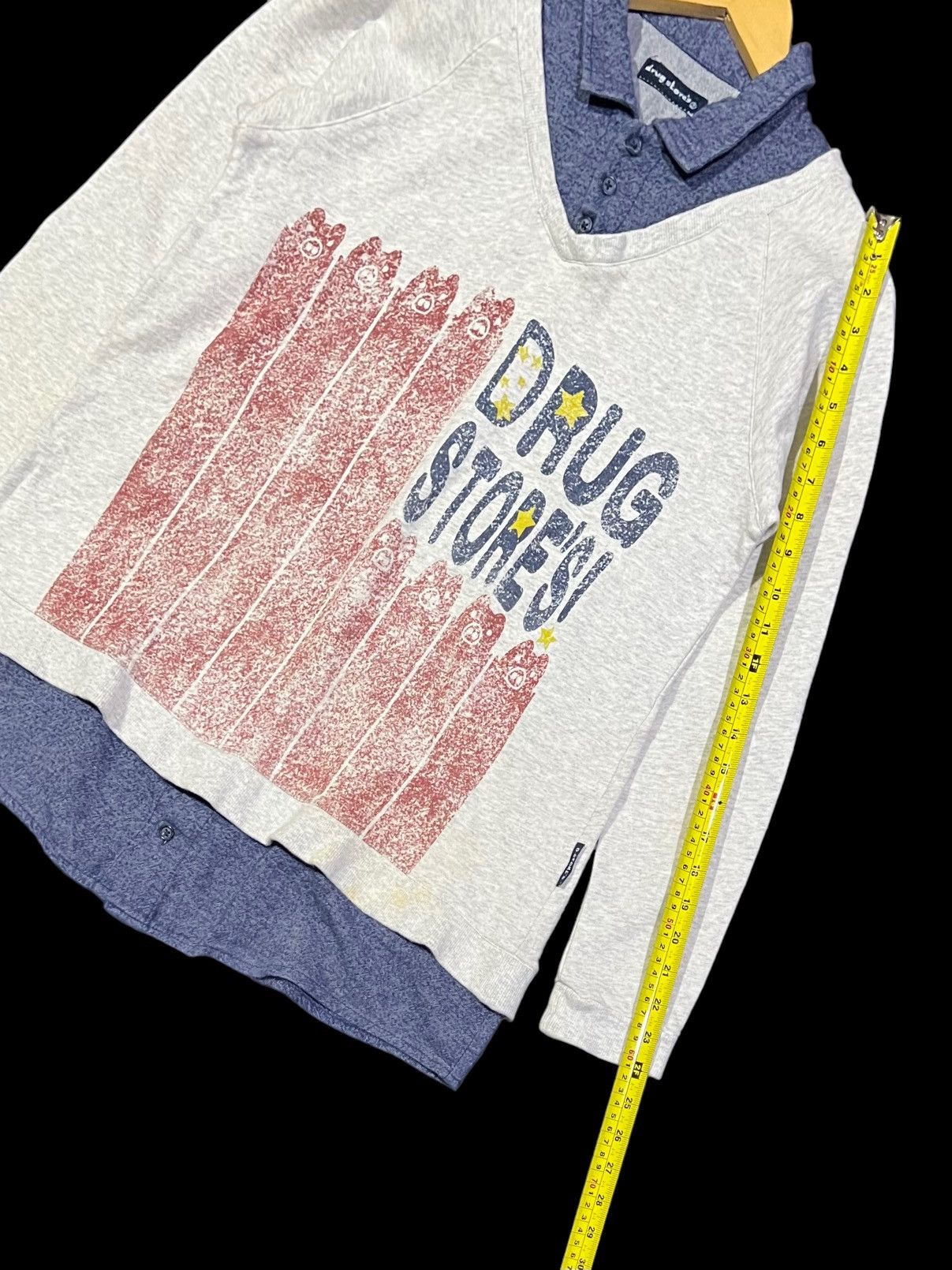 Designer × Japanese Brand × Vintage VINTAGE LONG SLEEVE DOUBLE COLLER by DRUG STORES Size US S / EU 44-46 / 1 - 12 Thumbnail