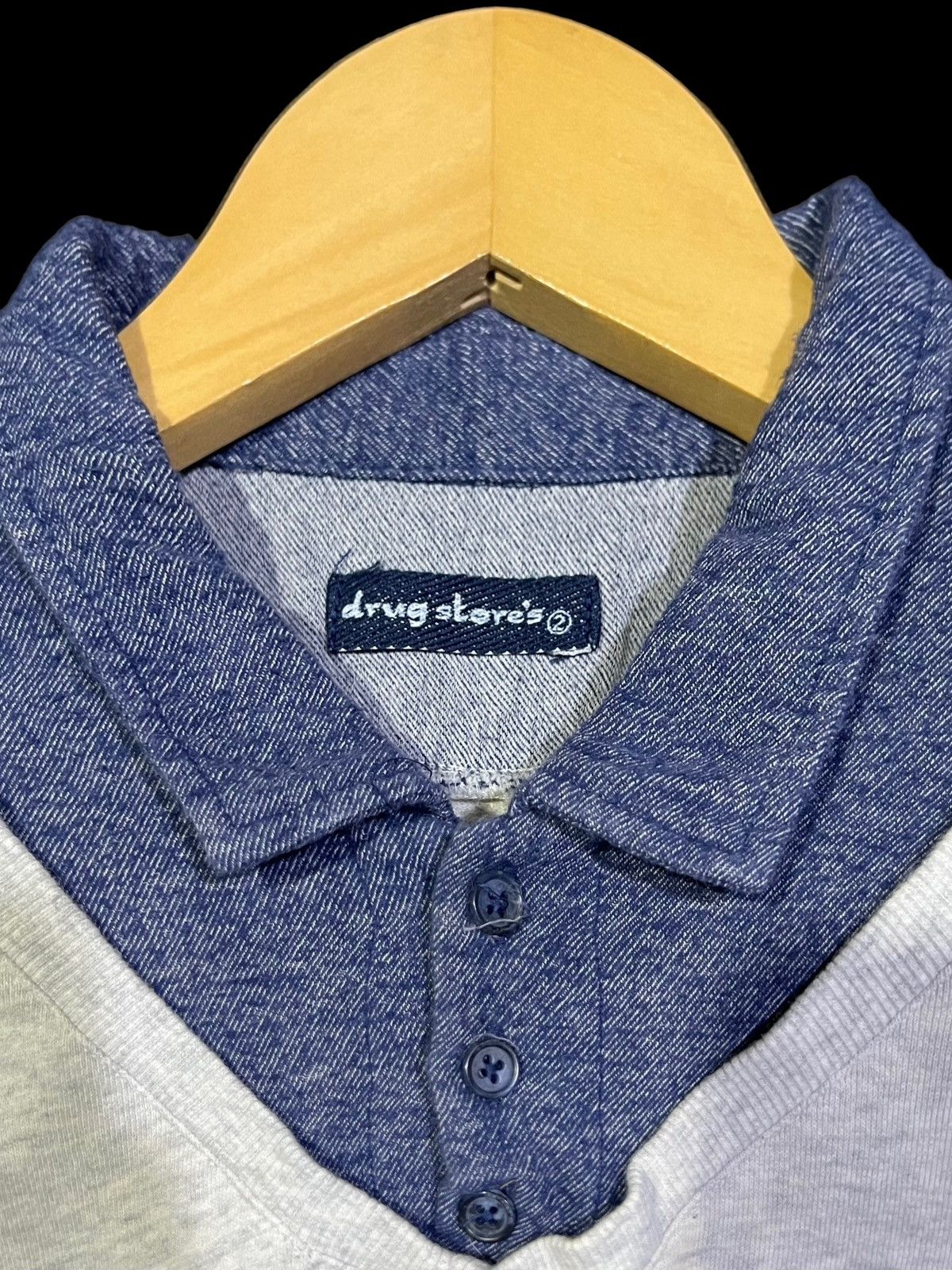 Designer × Japanese Brand × Vintage VINTAGE LONG SLEEVE DOUBLE COLLER by DRUG STORES Size US S / EU 44-46 / 1 - 3 Thumbnail