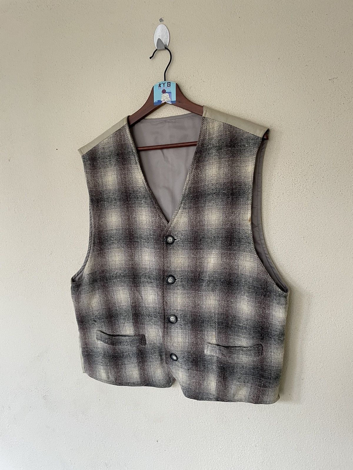 Japanese Brand VINTAGE JAPANESE WOOL VEST Size US L / EU 52-54 / 3 - 2 Thumbnail