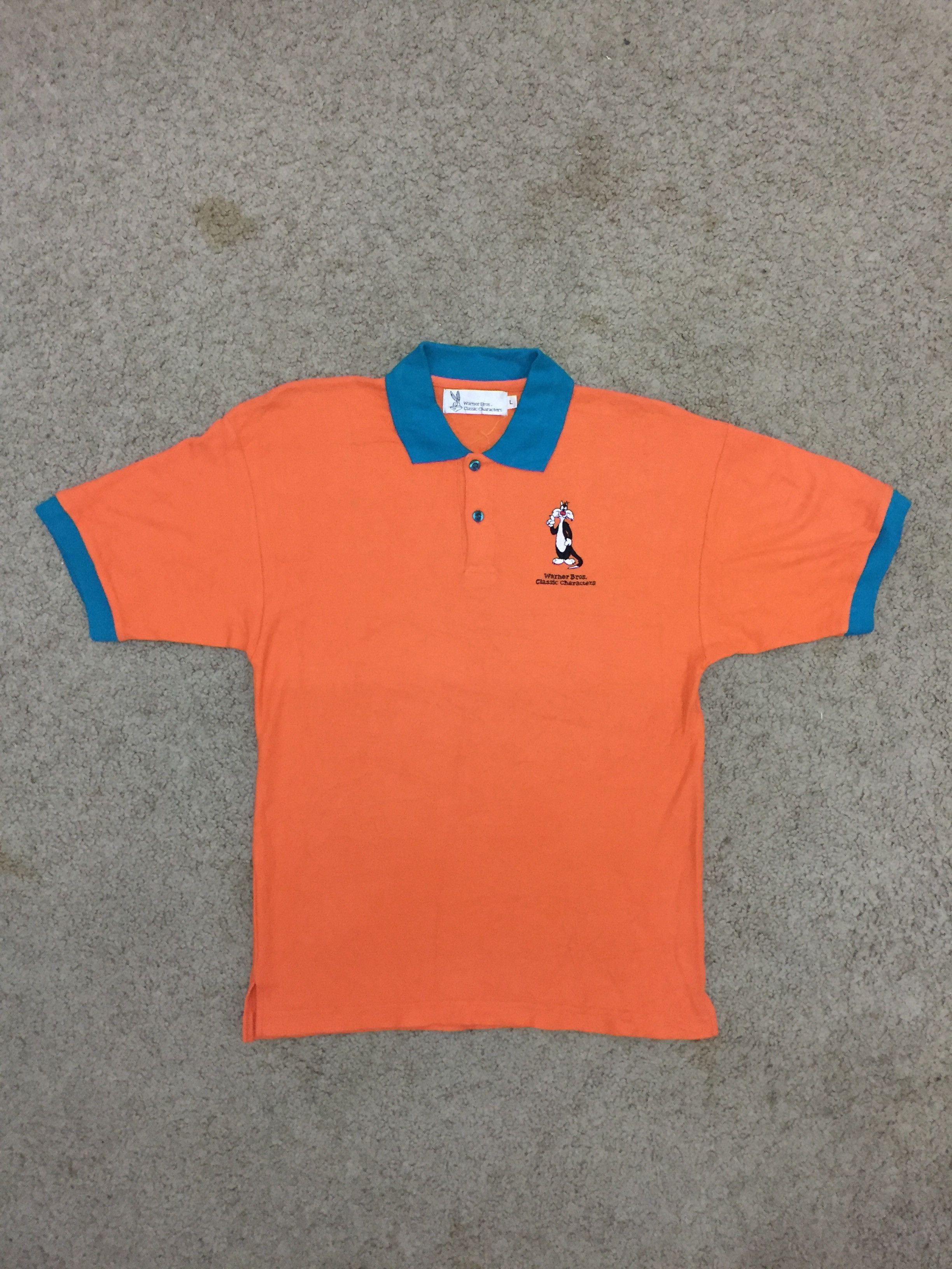 Vintage × Warner Bros 🔥SALE🔥Vintage 1992 Warner Bros Sylvester Polos T-shirt Size US L / EU 52-54 / 3 - 1 Thumbnail