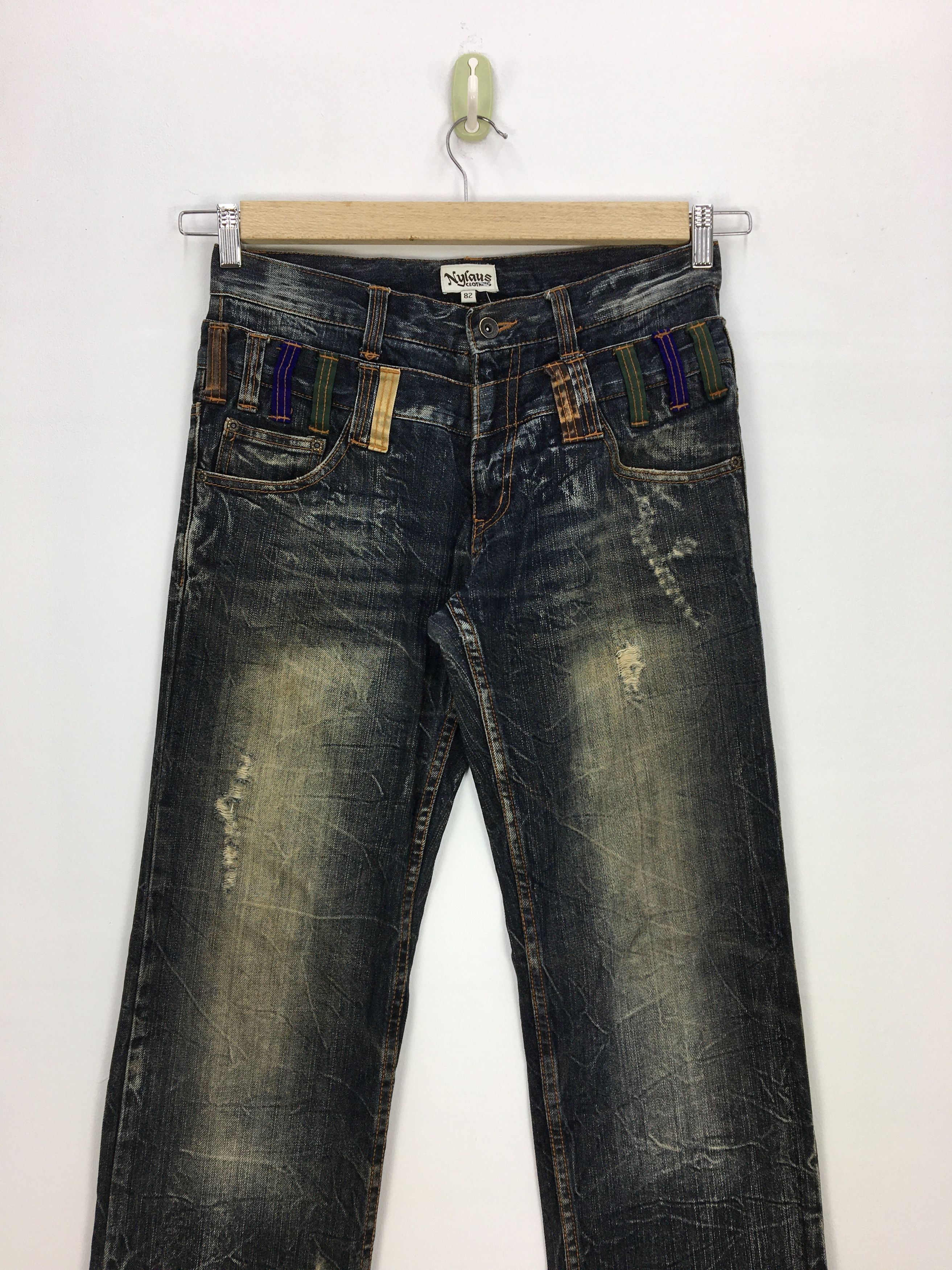 Japanese Brand Nylaus Double Waist Jeans Japanese Travis Style Denim Size 30" / US 8 / IT 44 - 3 Thumbnail