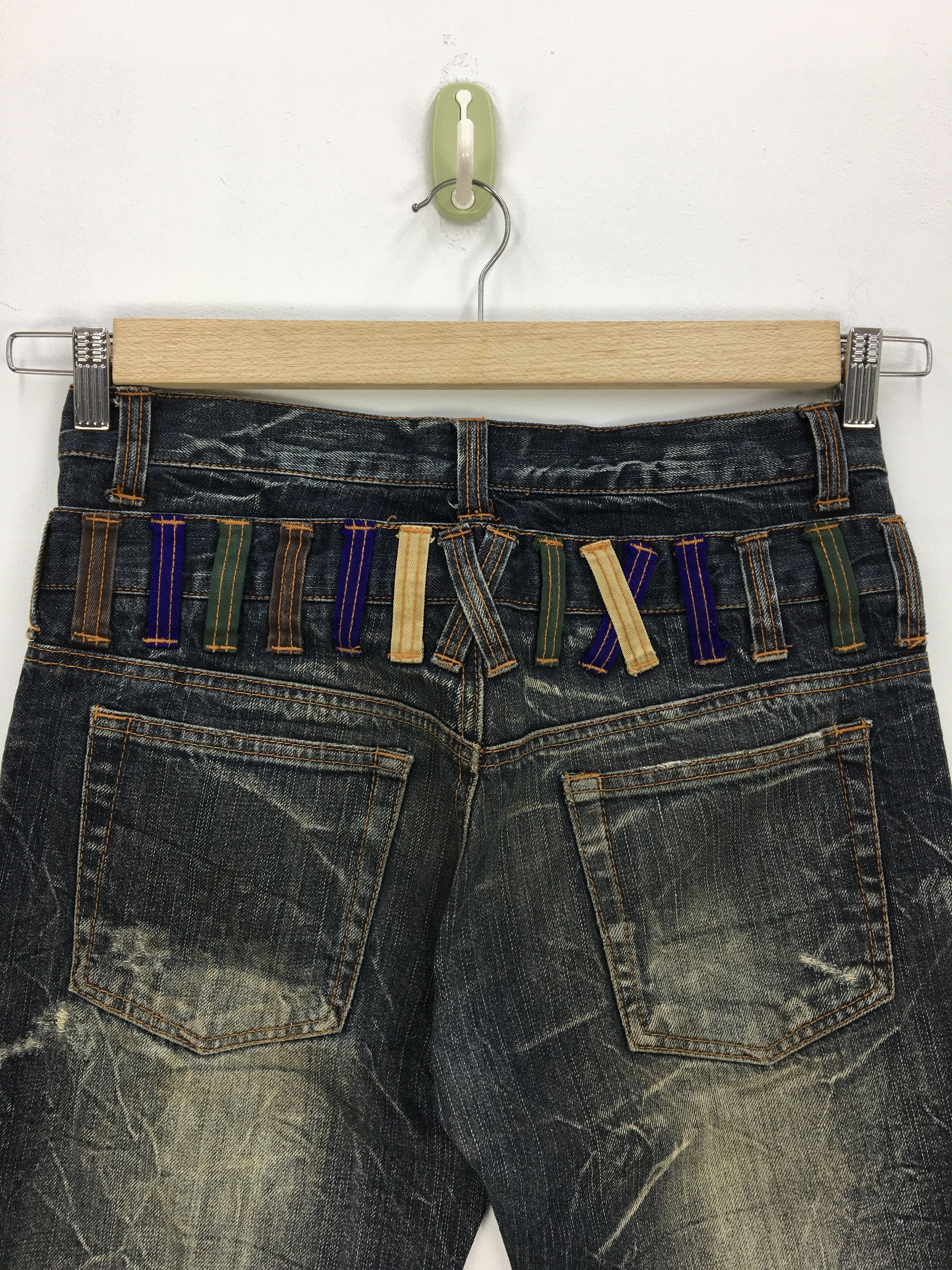 Japanese Brand Nylaus Double Waist Jeans Japanese Travis Style Denim Size 30" / US 8 / IT 44 - 4 Thumbnail