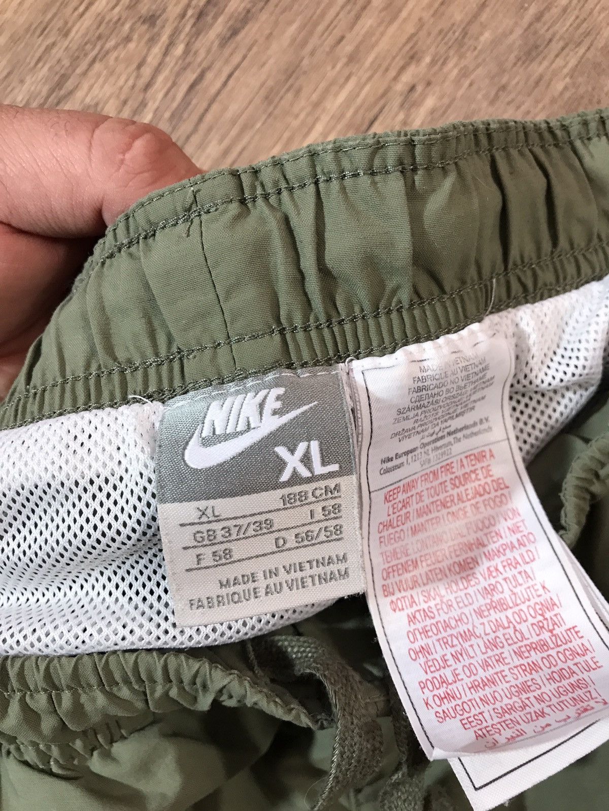 Nike × Vintage Nike vintage 90s Nylon Khaki shorts Size US 40 / EU 56 - 4 Thumbnail