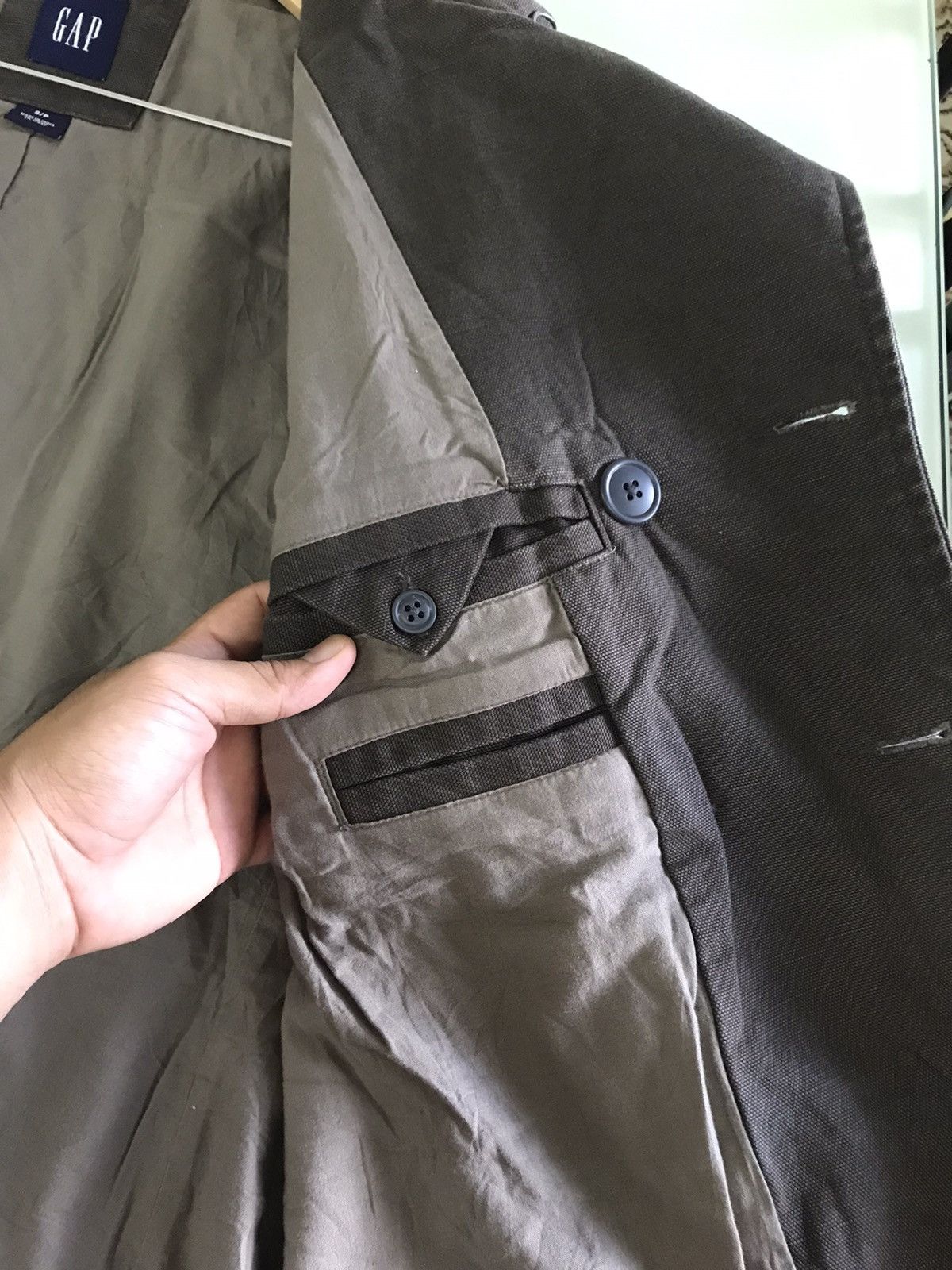 Gap Vintage Gap Double Breasted Denim Chore Jacket / Brown Size US M / EU 48-50 / 2 - 12 Thumbnail