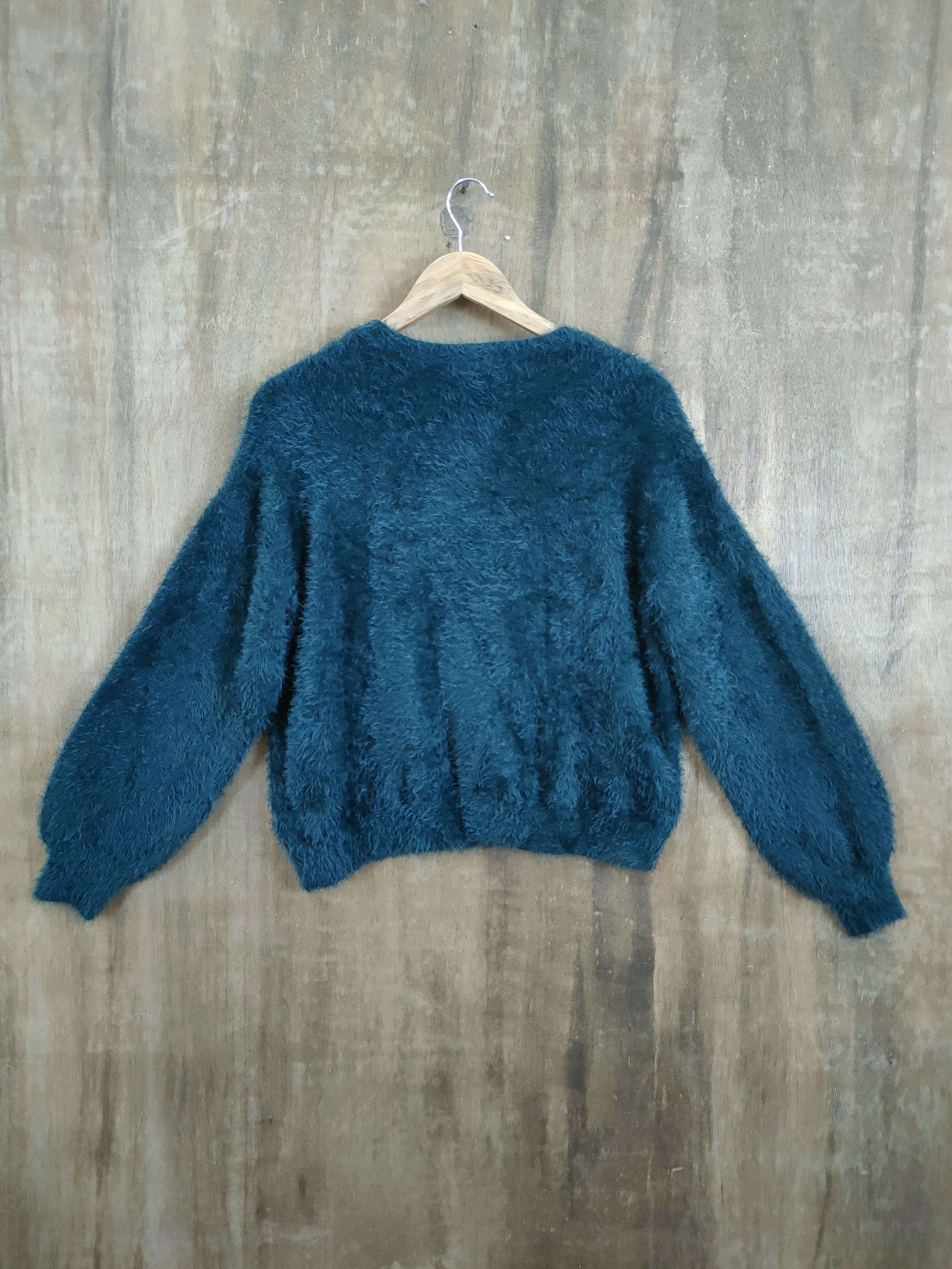 Hypebeast × Japanese Brand Japan shag shaggy soft fur mohair green knitted #46-935 Size S / US 4 / IT 40 - 7 Thumbnail