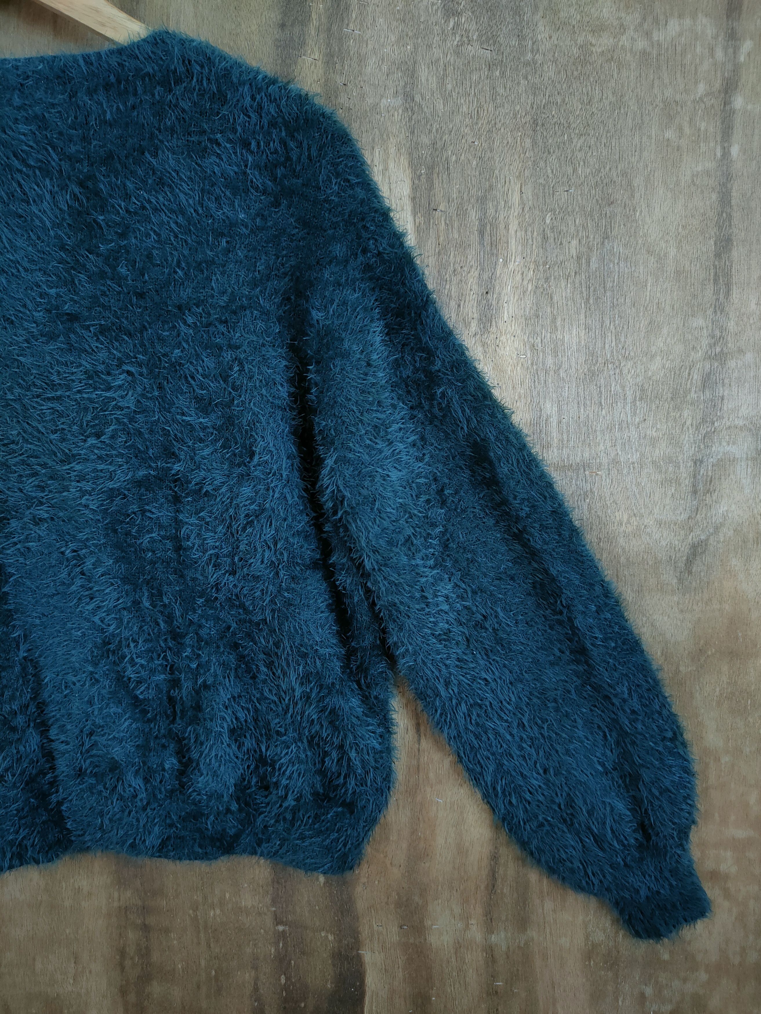 Hypebeast × Japanese Brand Japan shag shaggy soft fur mohair green knitted #46-935 Size S / US 4 / IT 40 - 9 Thumbnail