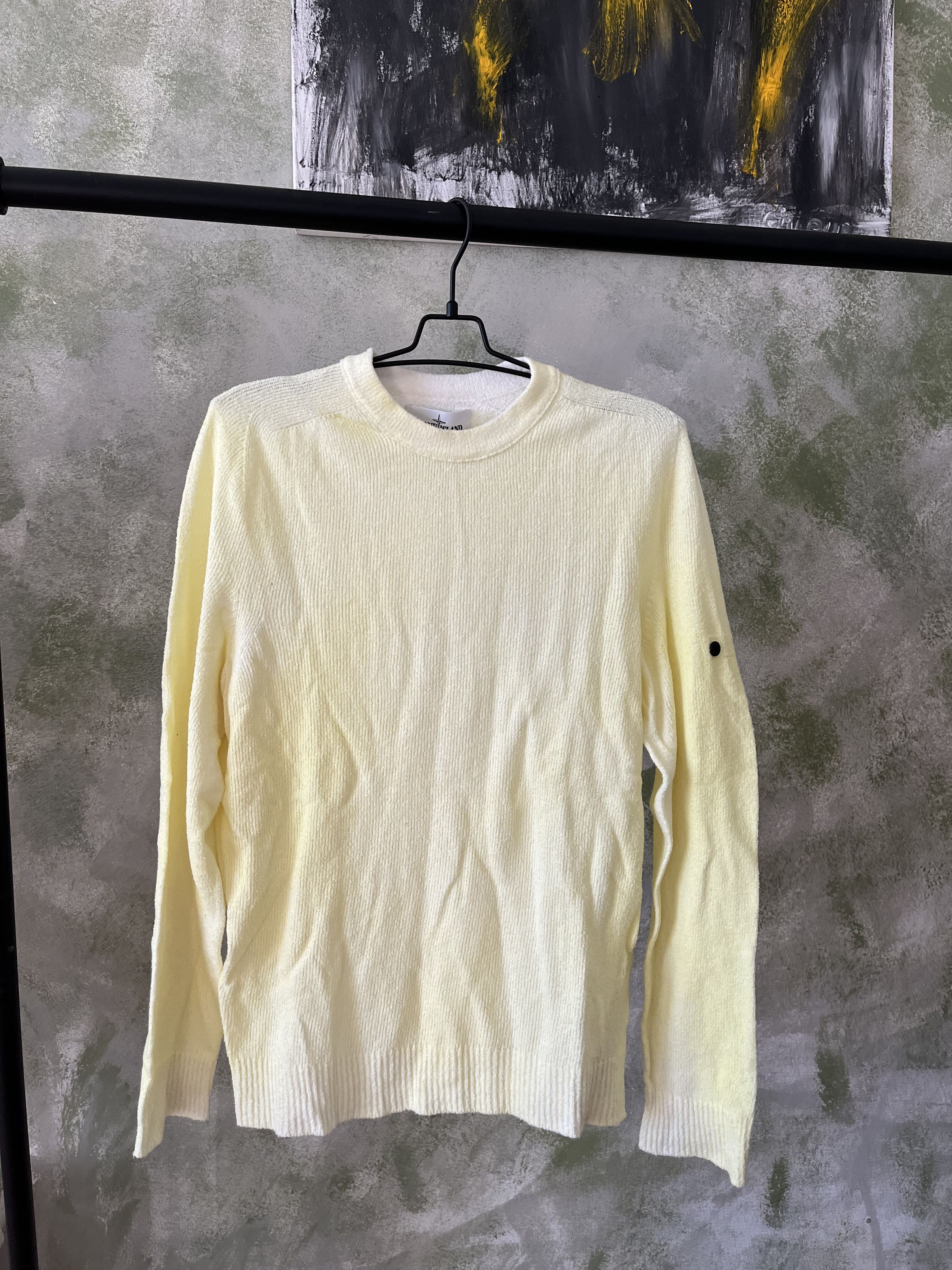 STONE ISLAND HAND SPRAYED COTTON CREW KNIT