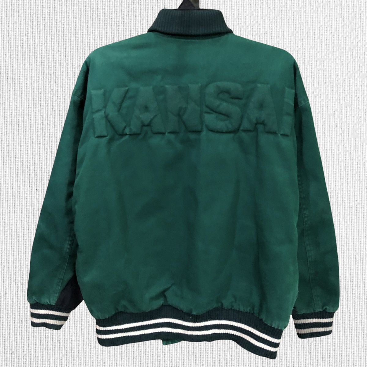 Japanese Brand × Kansai Yamamoto × Vintage Vintage Kansai O2 Big Logo Distressed Bomber Jacket Size US L / EU 52-54 / 3 - 1 Thumbnail