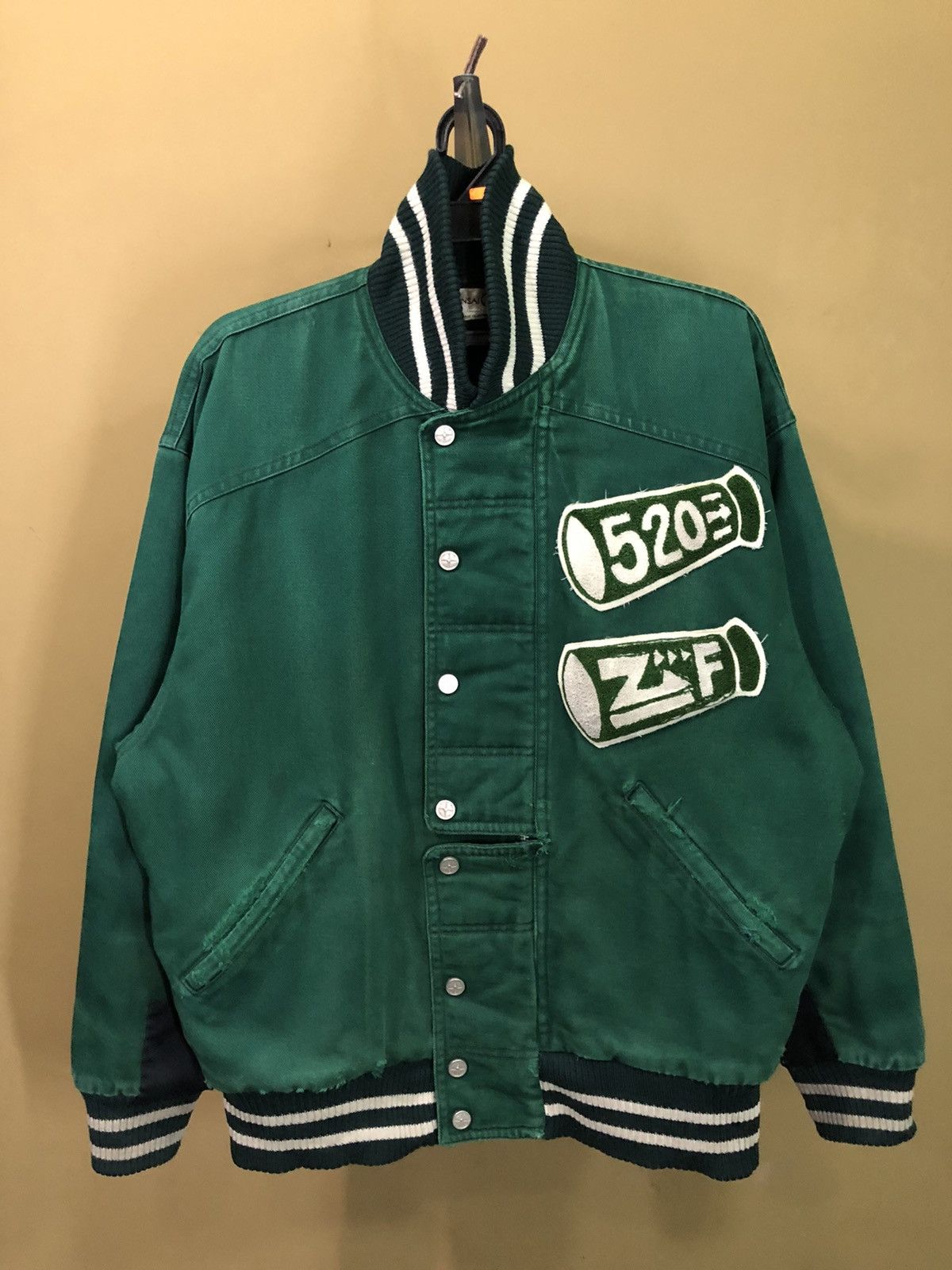 Japanese Brand × Kansai Yamamoto × Vintage Vintage Kansai O2 Big Logo Distressed Bomber Jacket Size US L / EU 52-54 / 3 - 8 Thumbnail
