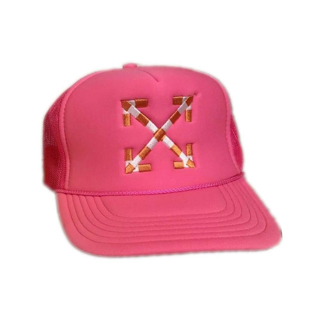image of Virgil Abloh Mca Figures Of Speech Arrows Trucker Hat - Unisex in Pink, Men's