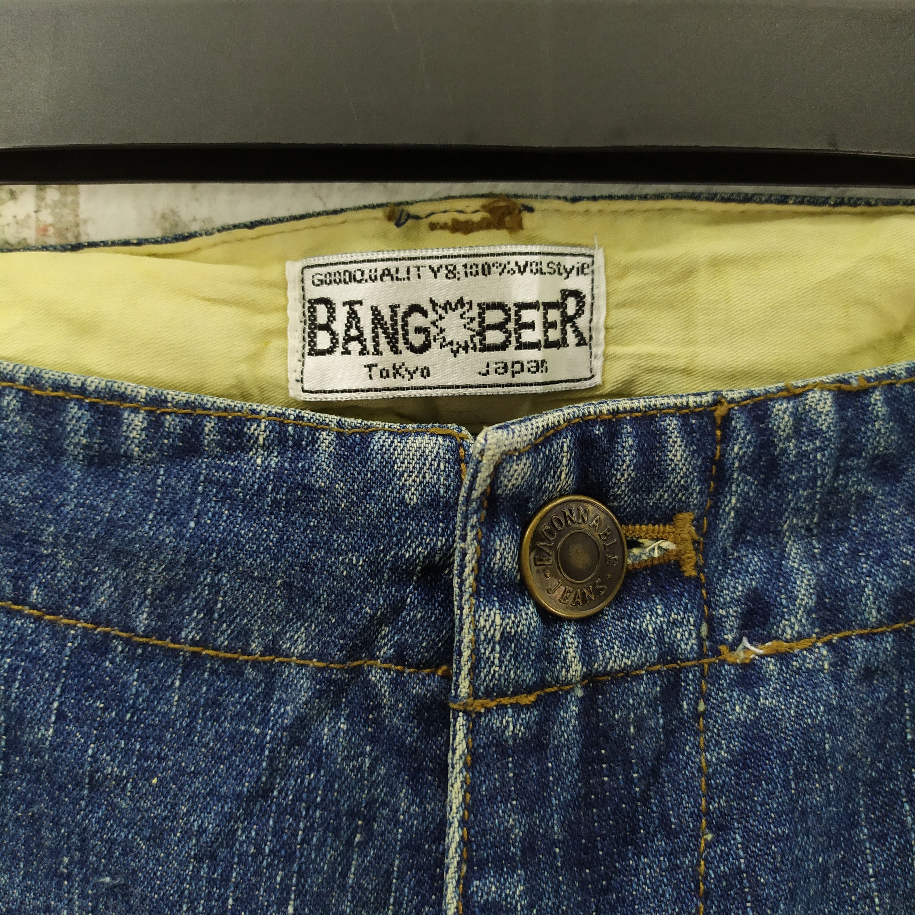 Japanese Brand × Jean BANG BEER JEANS DENIM CARGO PANTS Size US 27 - 5 Thumbnail