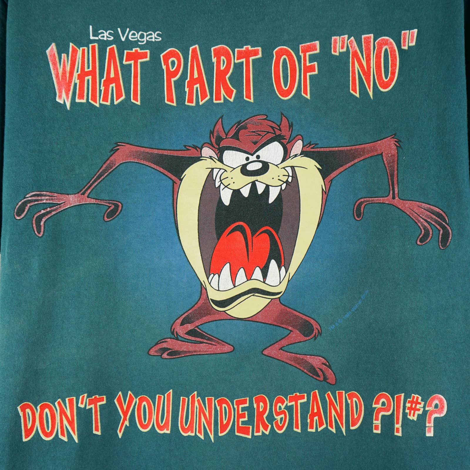Cartoon Network × Vintage × Warner Bros Vintage Tasmanian Devil T-Shirt What Part Of No?! Distressed Size US L / EU 52-54 / 3 - 2 Thumbnail