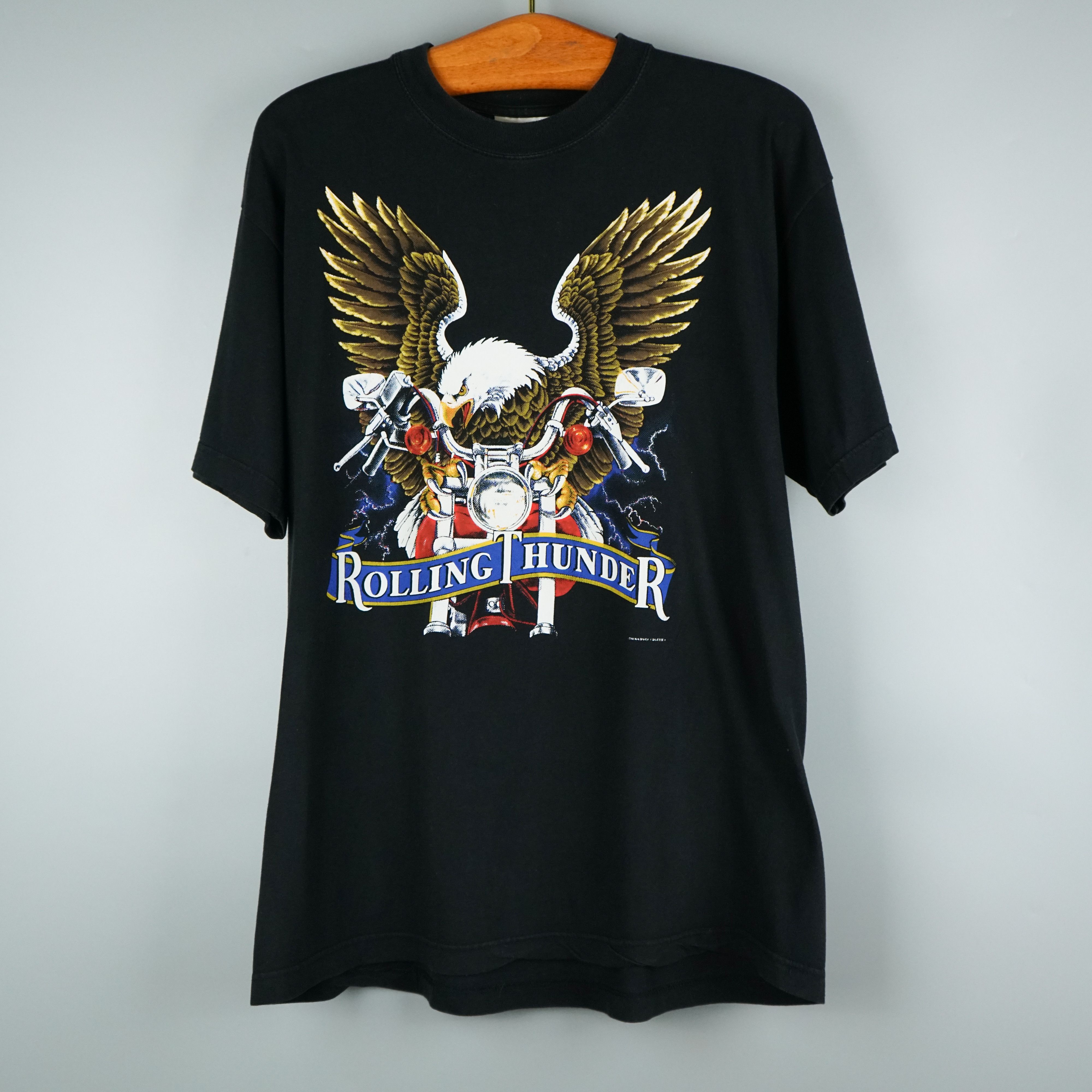 Harley Davidson × Vintage 90s Rolling Thunder t-shirt Size US XL / EU 56 / 4 - 1 Thumbnail