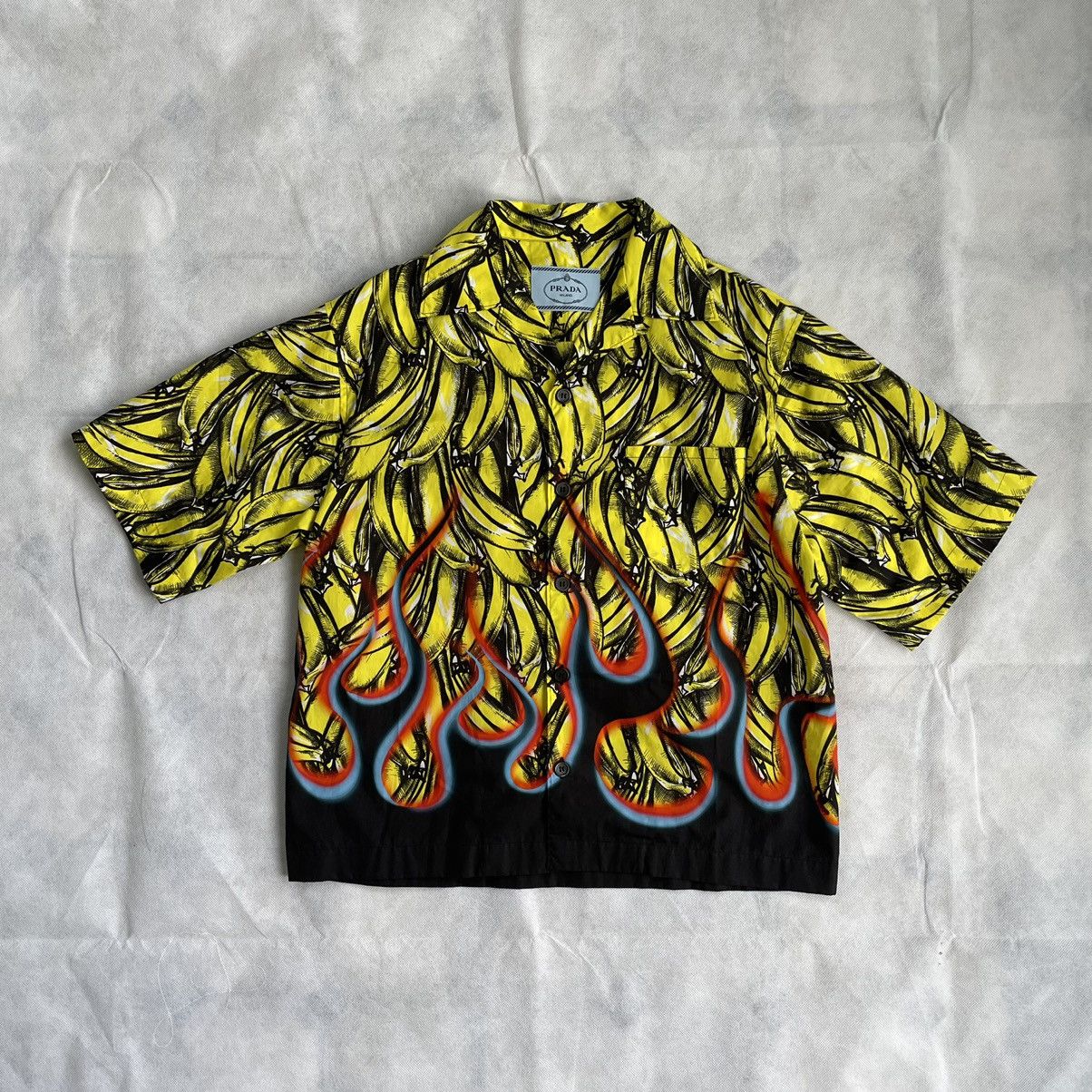 Prada PRADA FW18 Banana Flame Hawaiian Camp Bowling Shirt | Grailed