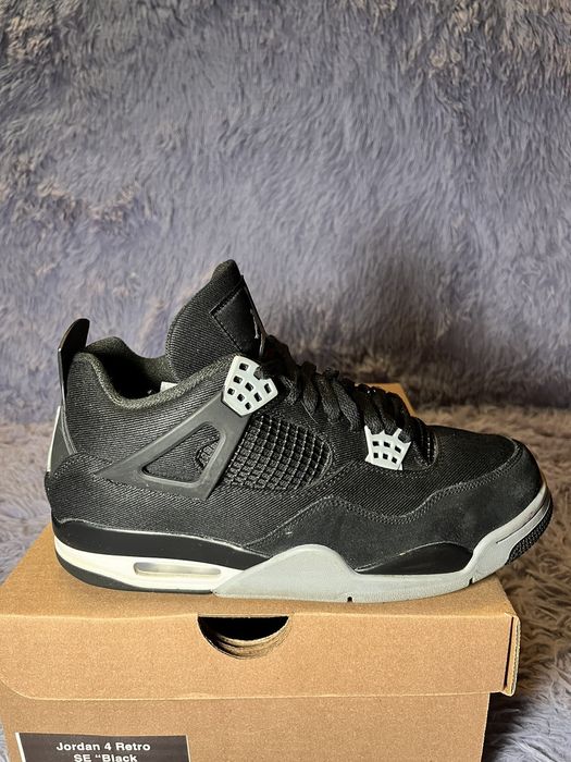 Jordan Brand Jordan 4 Retro Se Black Canvas Grailed 0303