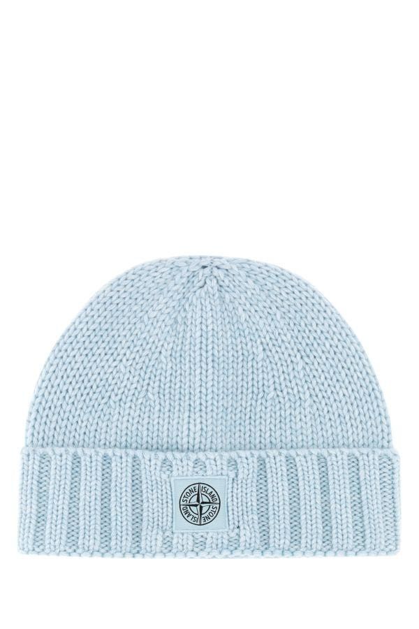 Stone Island Pastel Light-Blue Wool Beanie Hat Size ONE SIZE - 3 Thumbnail