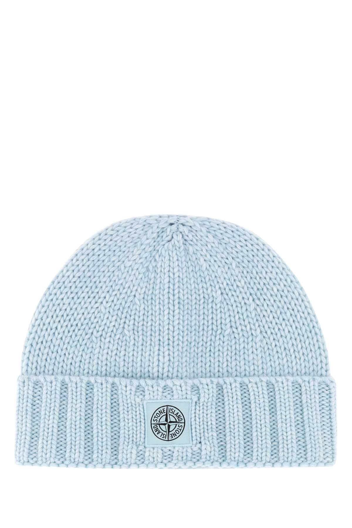 Stone Island Pastel Light-Blue Wool Beanie Hat Size ONE SIZE - 1 Thumbnail