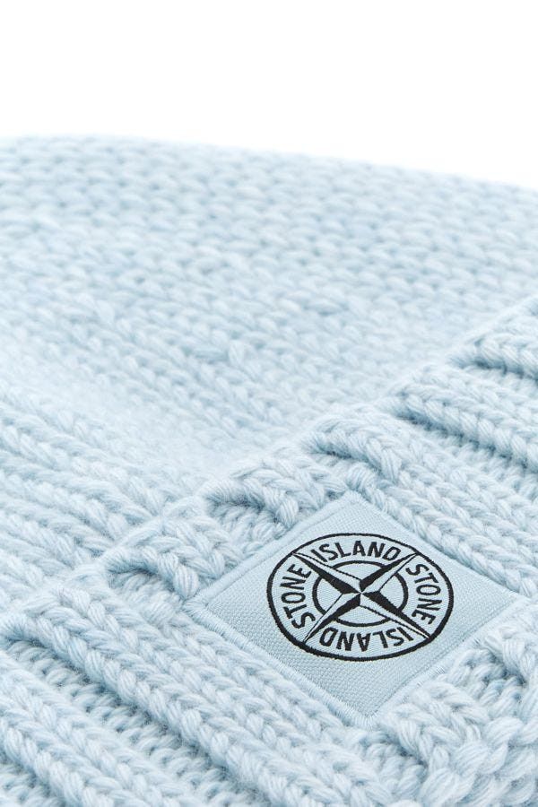 Stone Island Pastel Light-Blue Wool Beanie Hat Size ONE SIZE - 5 Thumbnail