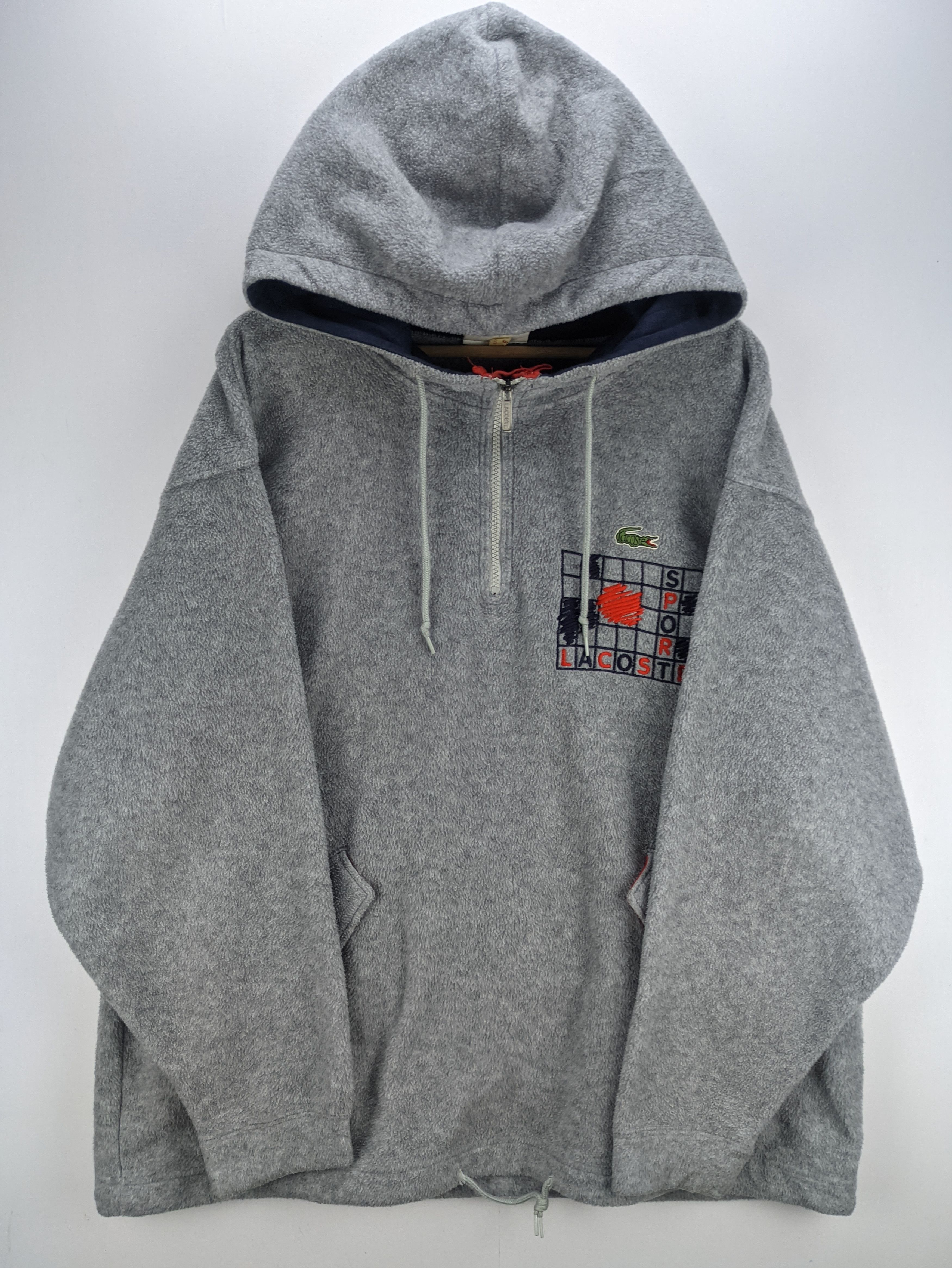Lacoste Steals🔥Vintage Fleece Sweater Quarter Zipper by Lacoste Size US XXL / EU 58 / 5 - 9 Thumbnail
