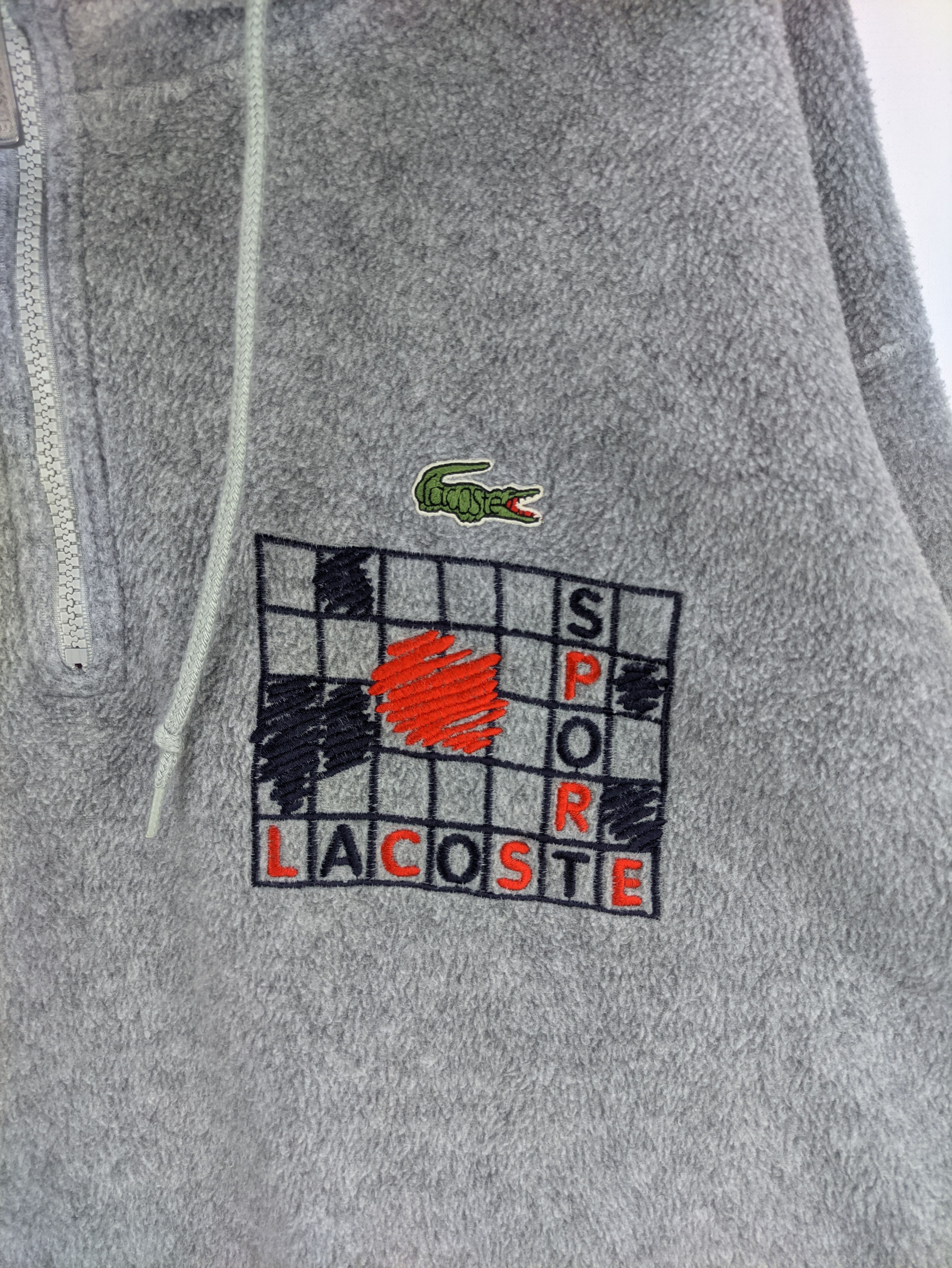 Lacoste Steals🔥Vintage Fleece Sweater Quarter Zipper by Lacoste Size US XXL / EU 58 / 5 - 7 Thumbnail