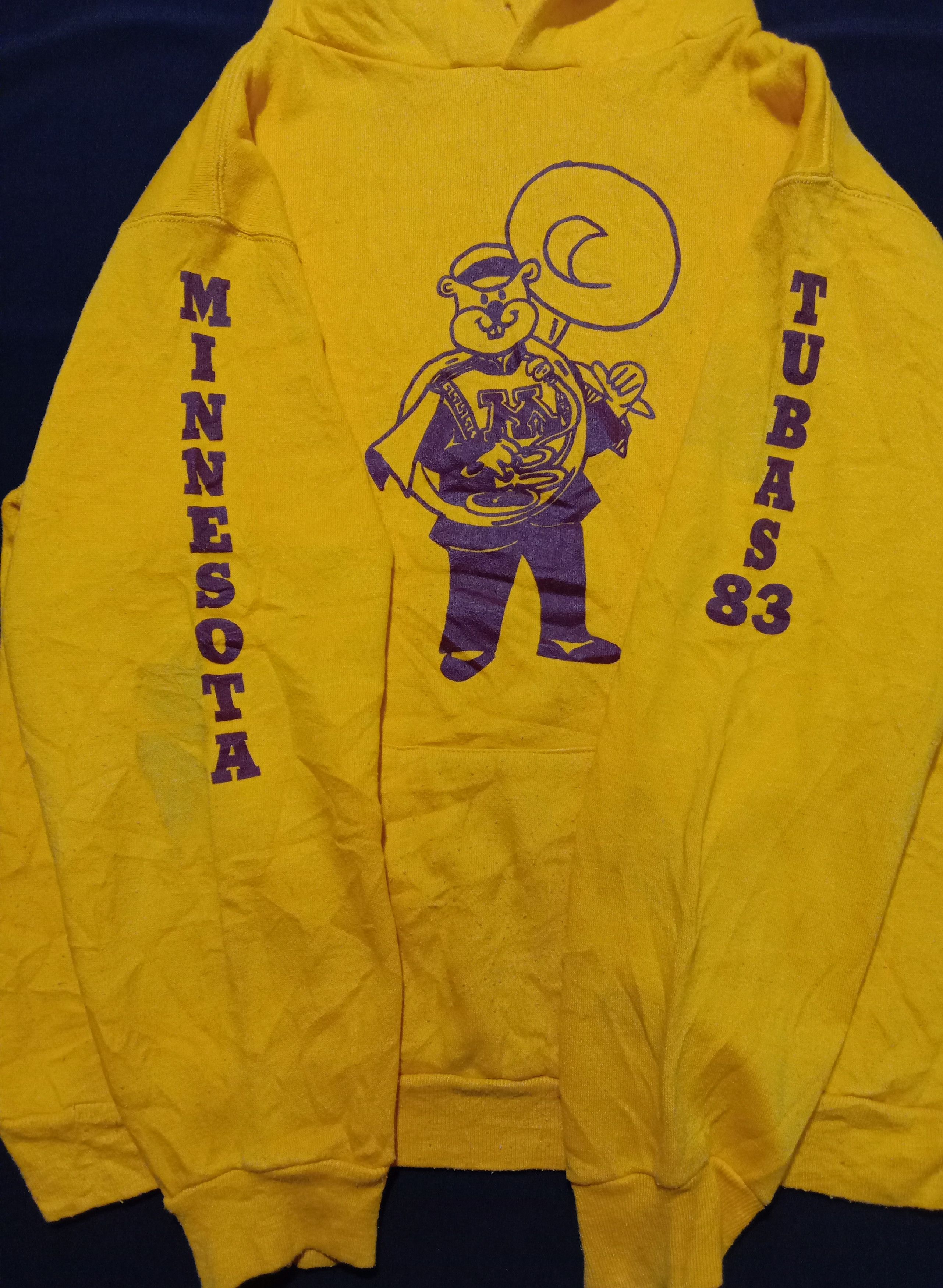 image of American College x Russell Athletic Sweatshirt Hoodies Minnesota Tubas 83 in Orange (Size Medium)