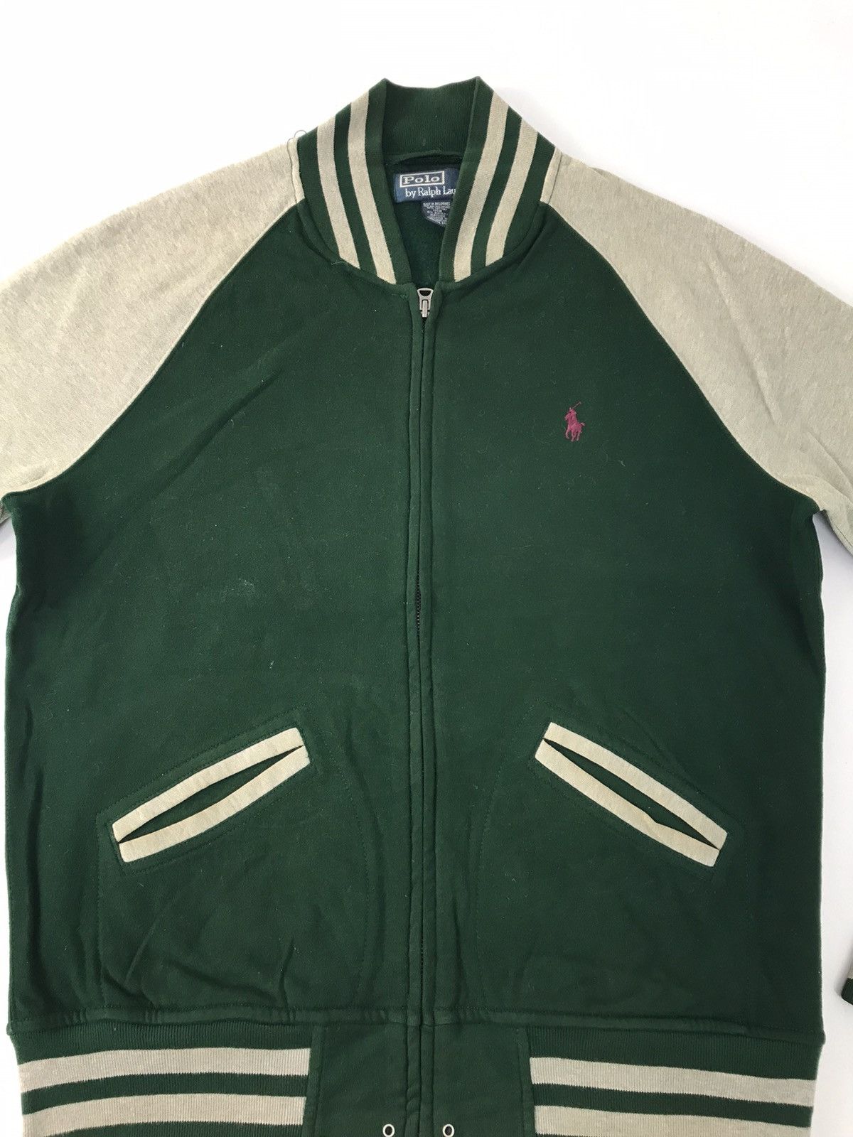Polo Ralph Lauren × Vintage Polo by Ralph Lauren Teddy Varsity Jacket Snap Button R067j Size US M / EU 48-50 / 2 - 2 Thumbnail