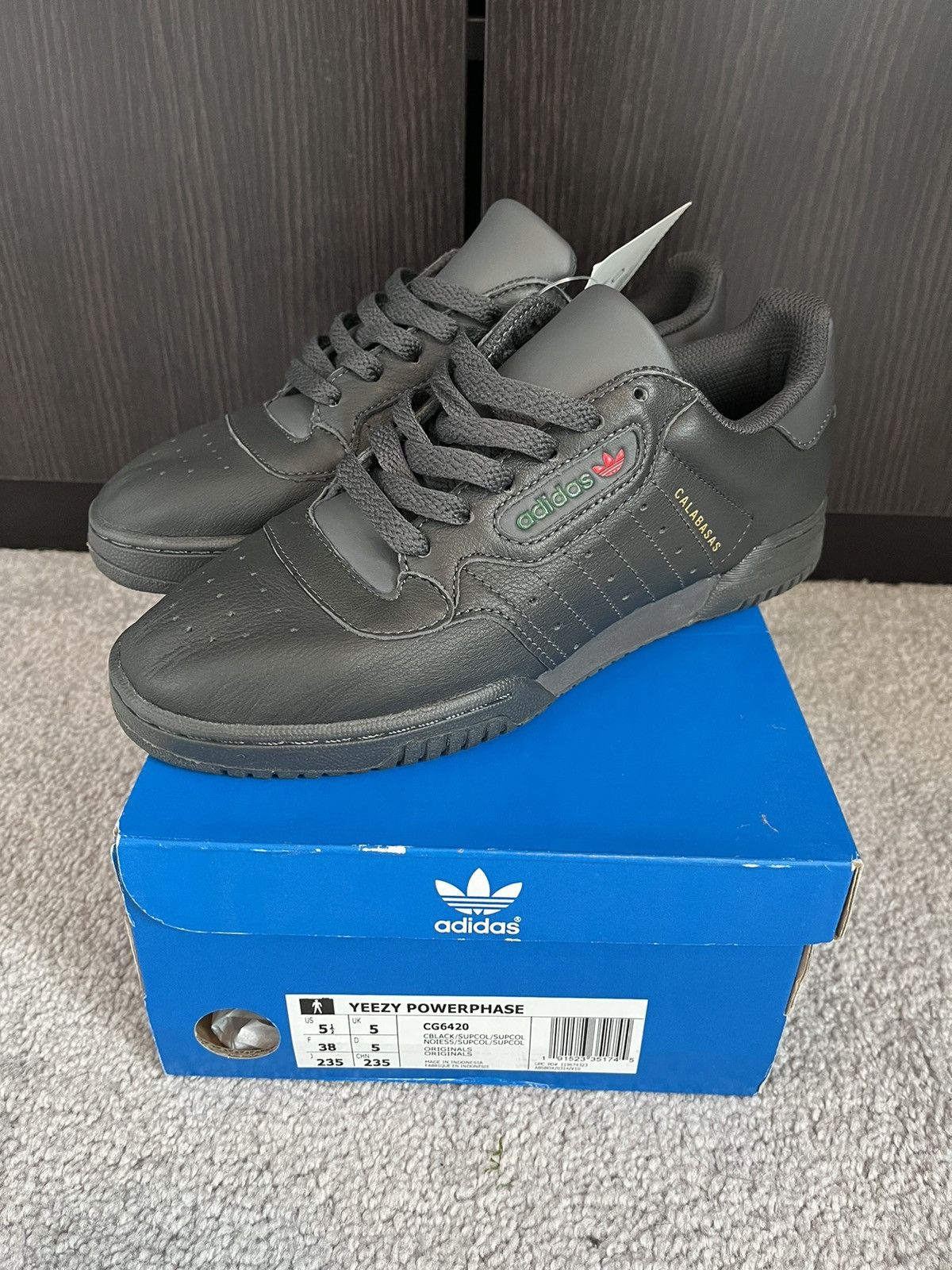 Adidas New ADIDAS YEEZY Powerphase Core Black- (M 5.5/ W7) | $40 Size US 5.5 / EU 38 - 1 Thumbnail