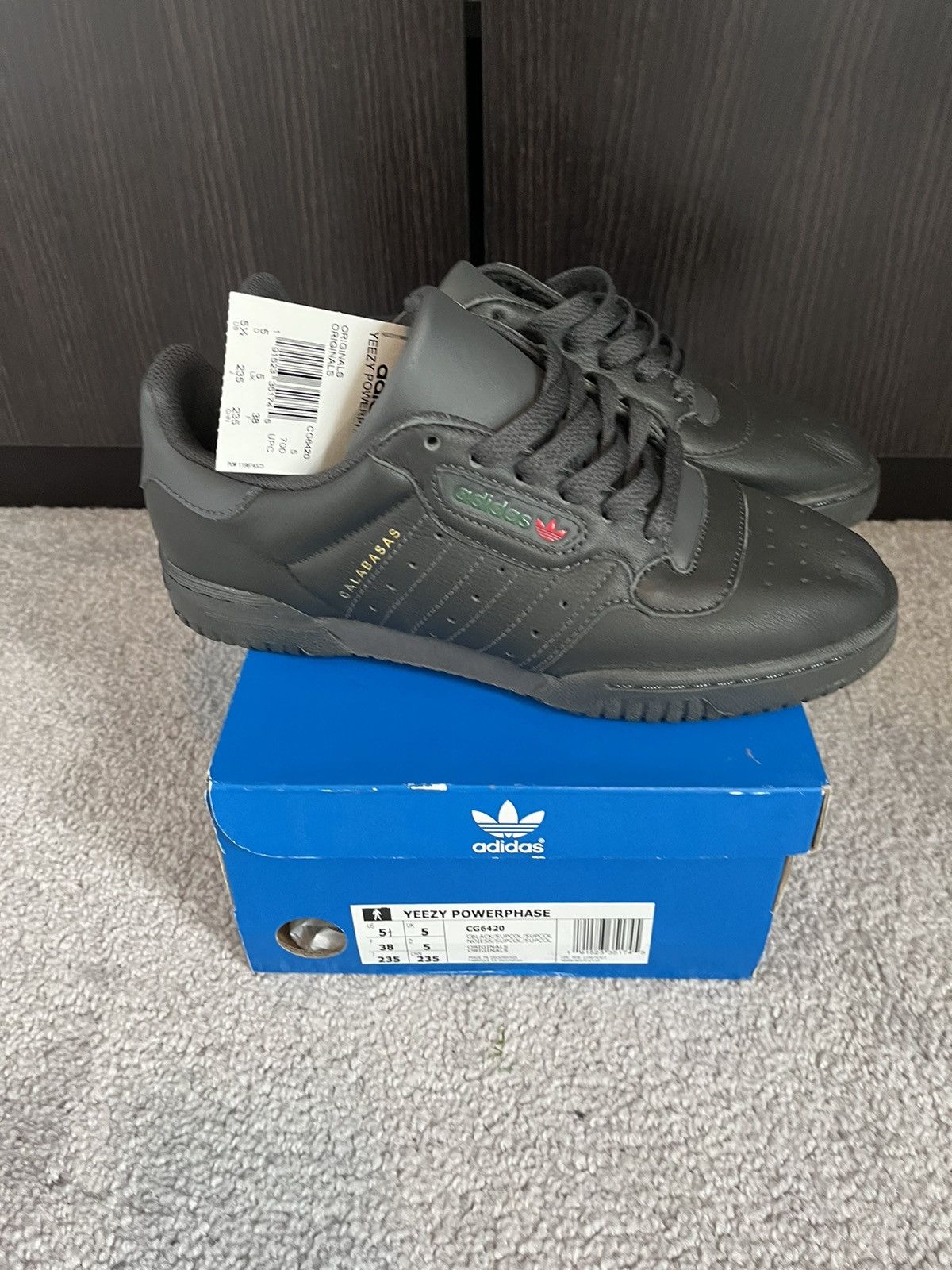 Adidas New ADIDAS YEEZY Powerphase Core Black- (M 5.5/ W7) | $40 Size US 5.5 / EU 38 - 2 Thumbnail