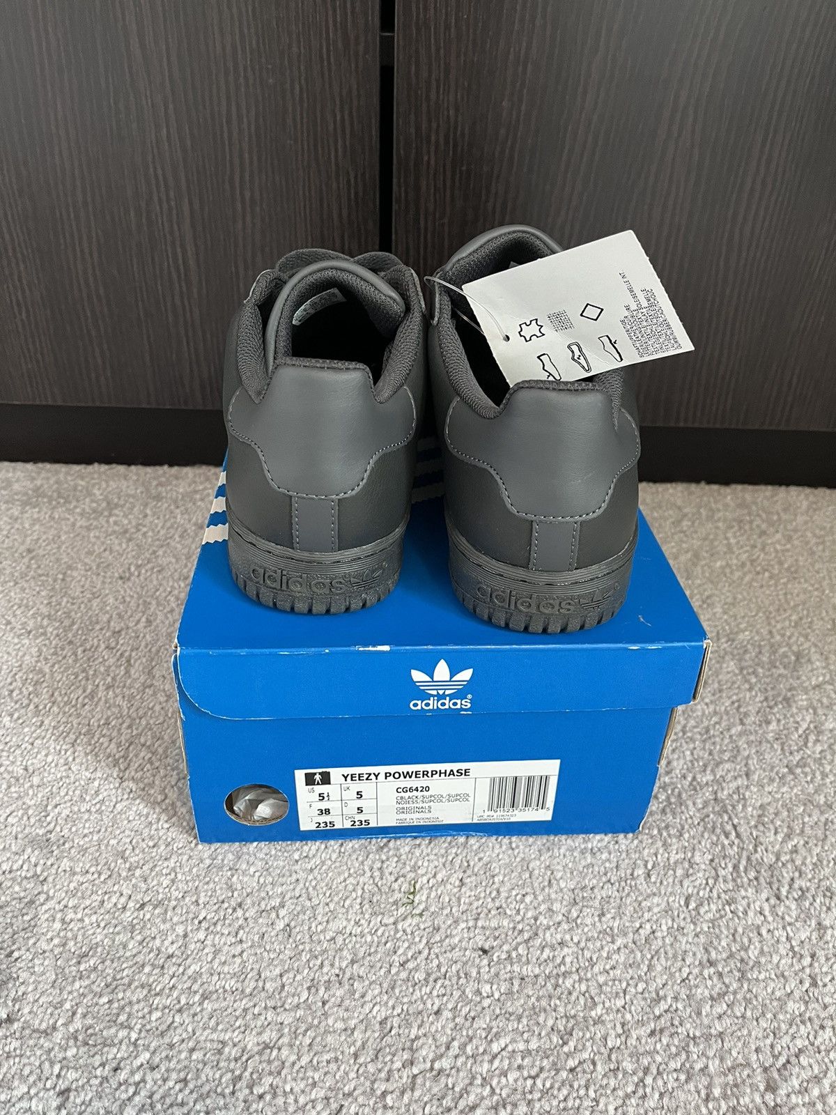 Adidas New ADIDAS YEEZY Powerphase Core Black- (M 5.5/ W7) | $40 Size US 5.5 / EU 38 - 3 Thumbnail