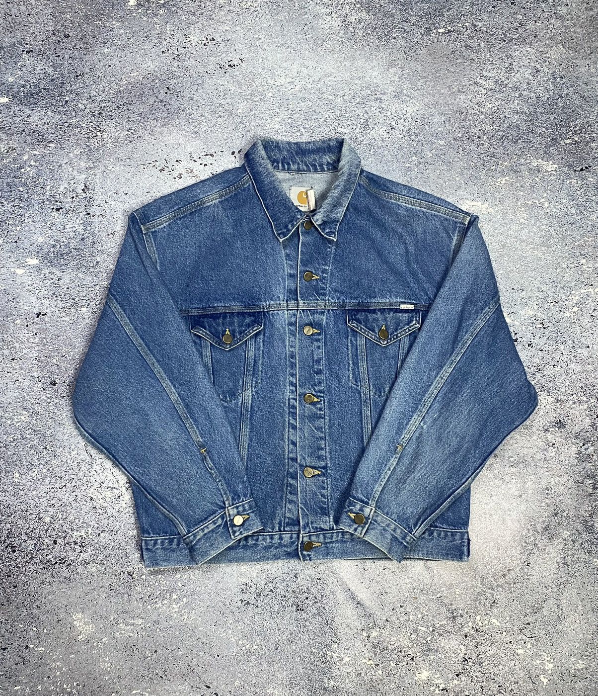 image of Carhartt Denim Jacket Vintage 90's in Blue, Men's (Size Large)