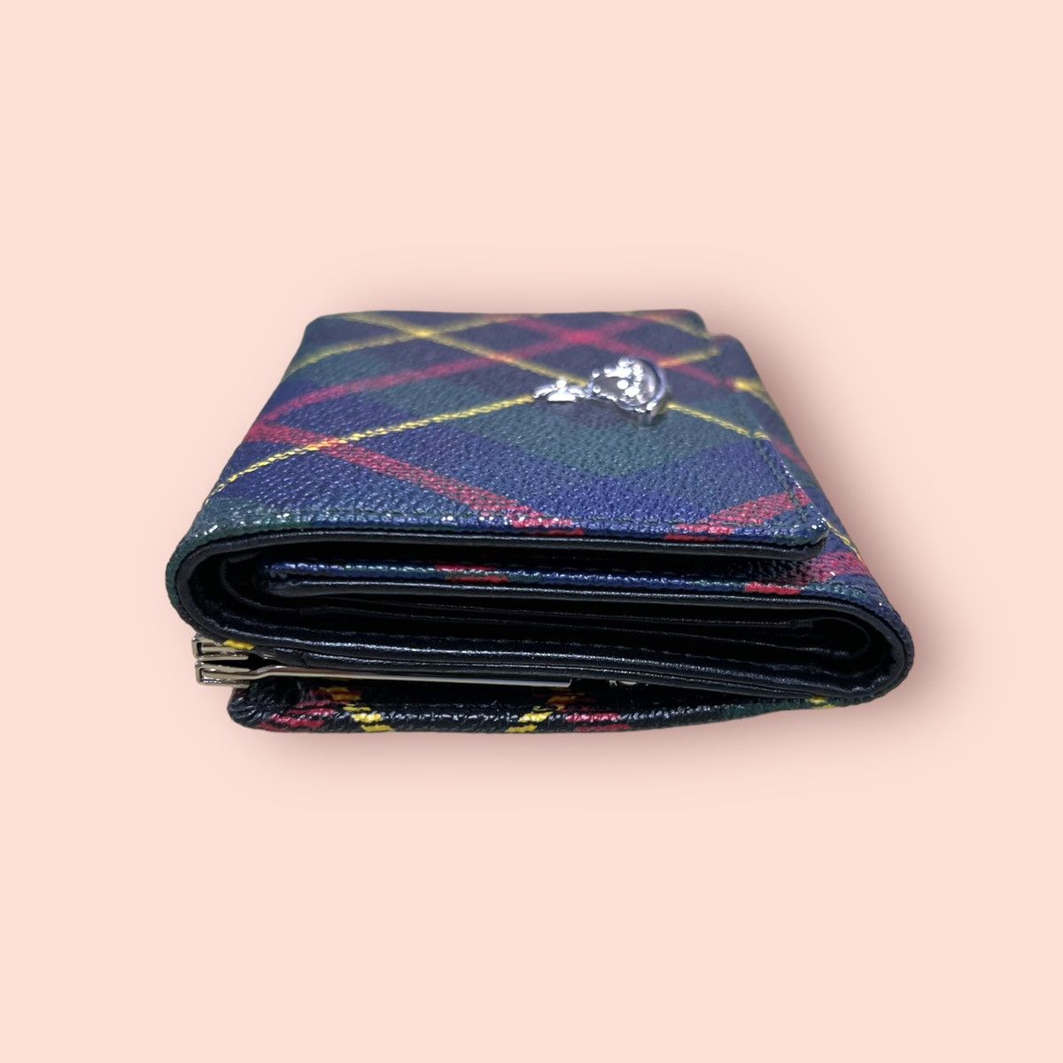 ICONIC VIVIENNE WESTWOOD TARTAN DERBY SMALL FRAME WALLET