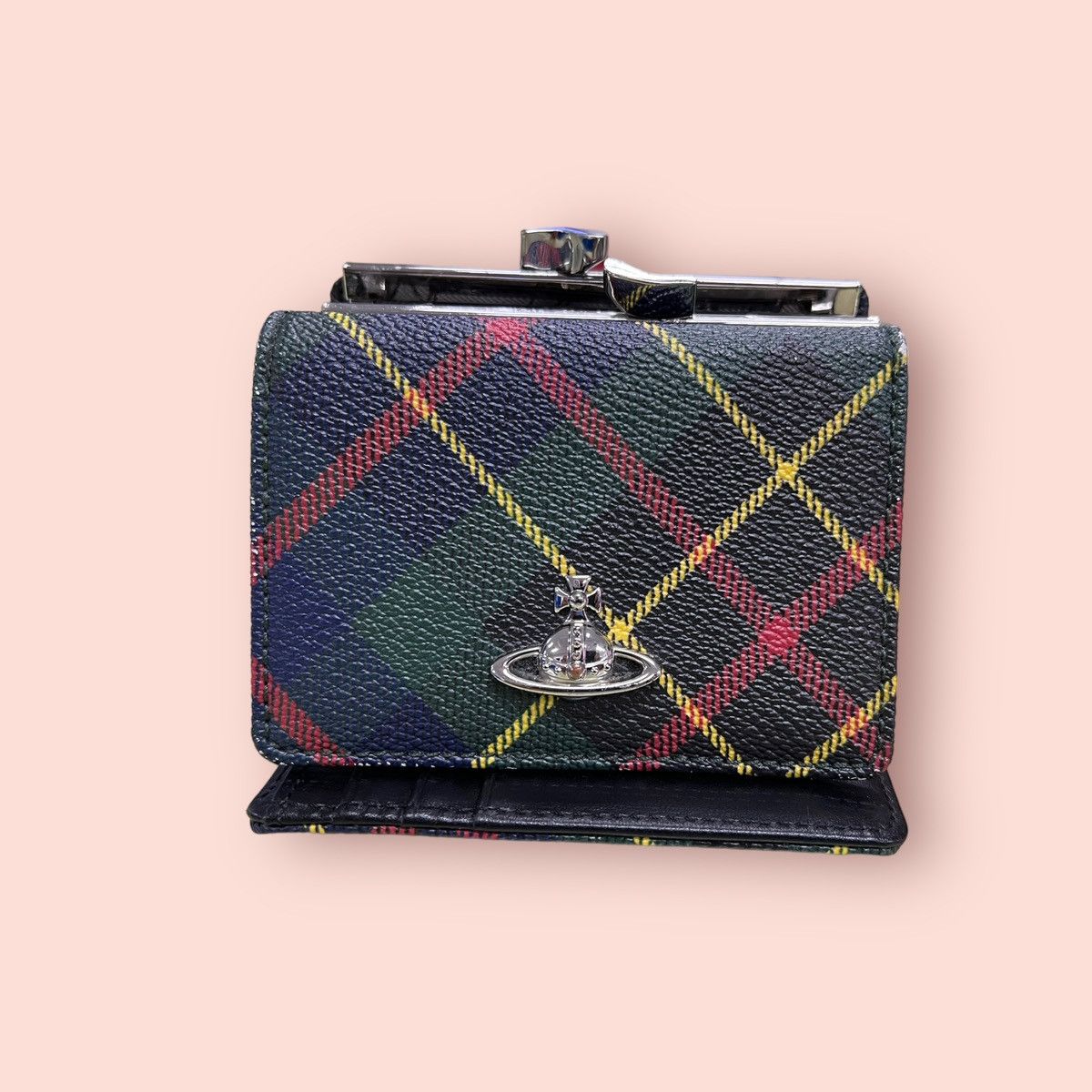 ICONIC VIVIENNE WESTWOOD TARTAN DERBY SMALL FRAME WALLET