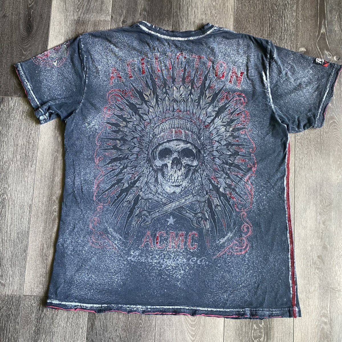 Affliction Vintage 2000s Affliction Live Fast Skull Graphic Logo Tee Size US XL / EU 56 / 4 - 2 Thumbnail