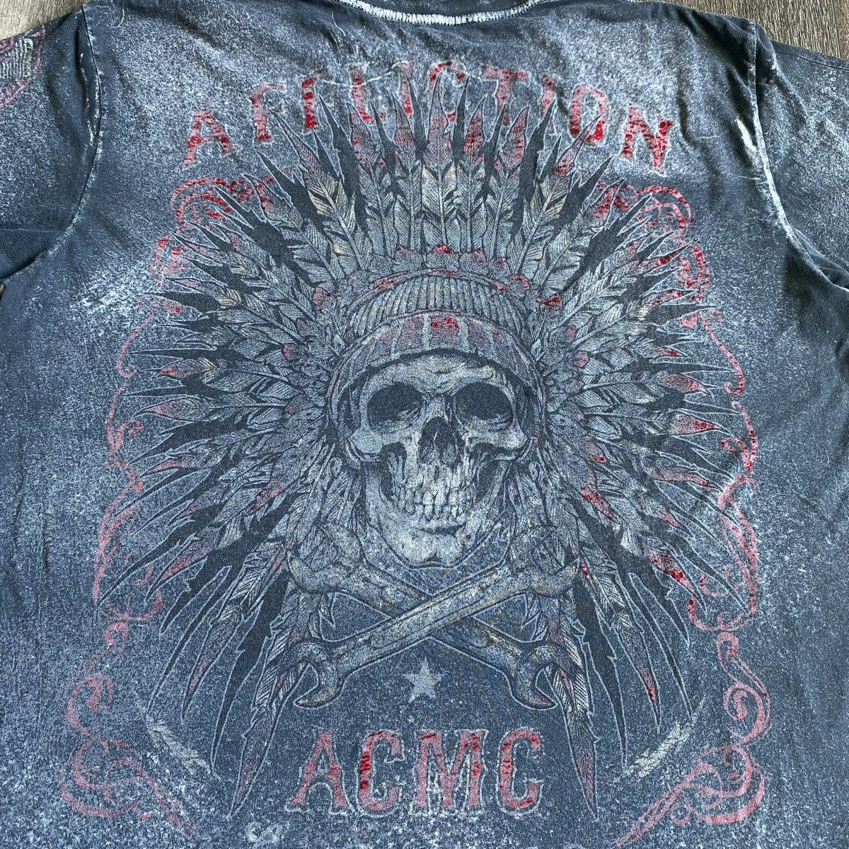 Affliction Vintage 2000s Affliction Live Fast Skull Graphic Logo Tee Size US XL / EU 56 / 4 - 6 Thumbnail