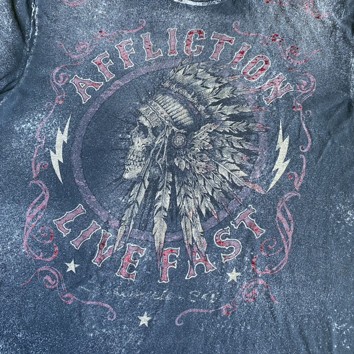 Affliction Vintage 2000s Affliction Live Fast Skull Graphic Logo Tee Size US XL / EU 56 / 4 - 3 Thumbnail