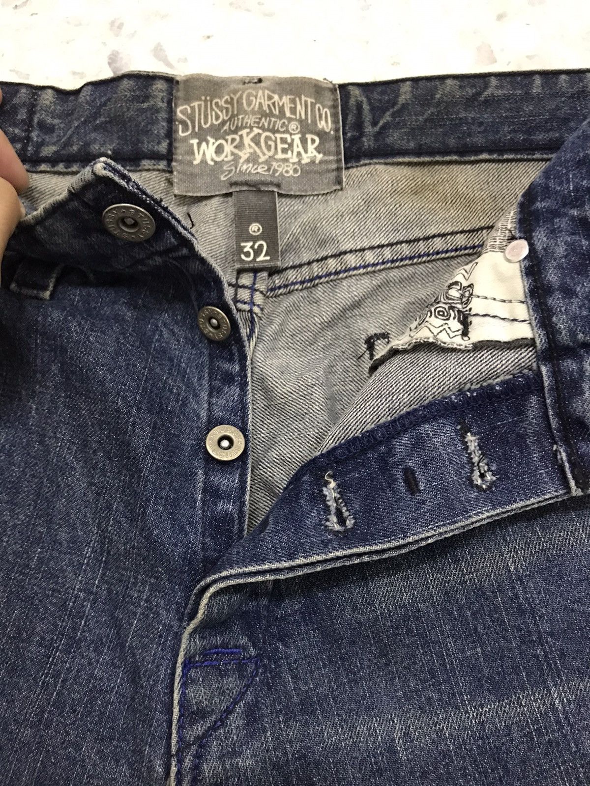 Stussy Rare❗️Vintage Stussy made in canada loose cut denim Size US 35 - 10 Thumbnail