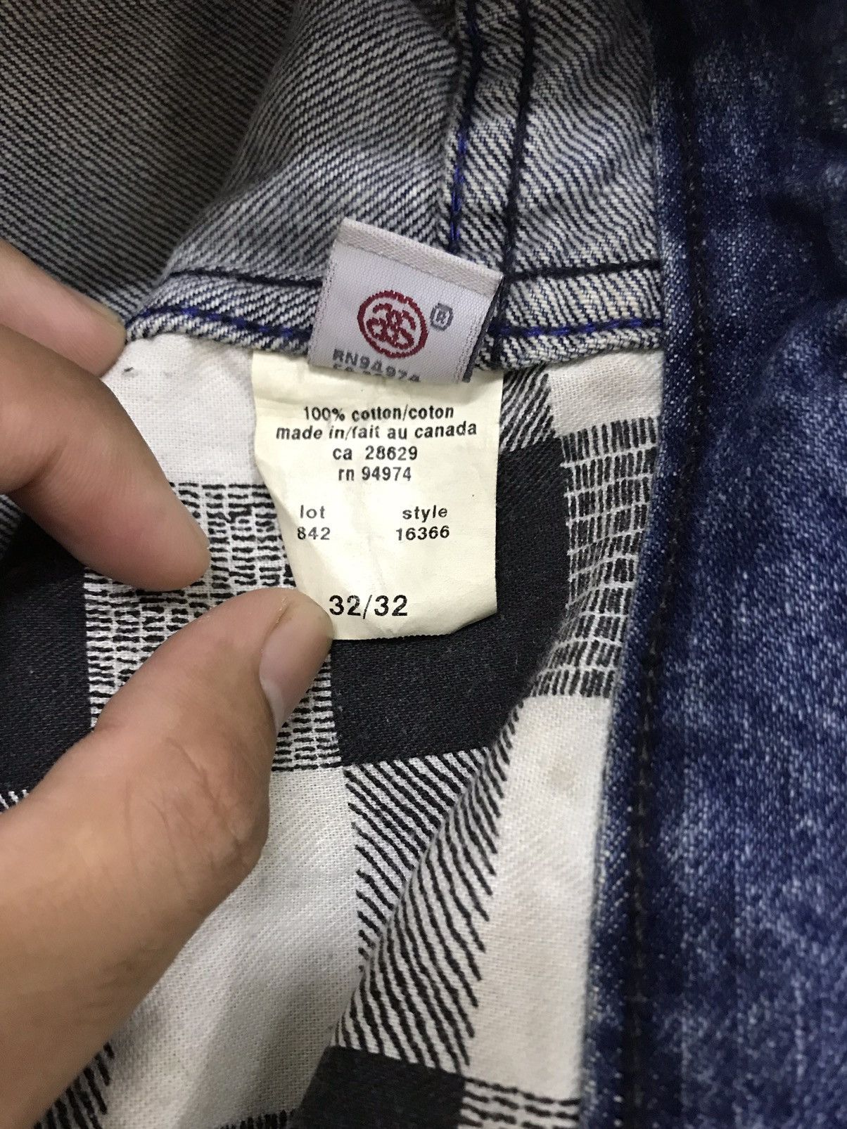 Stussy Rare❗️Vintage Stussy made in canada loose cut denim Size US 35 - 14 Thumbnail