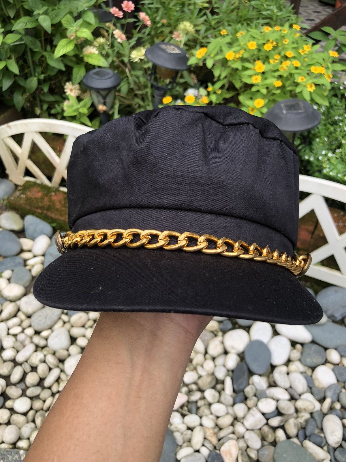 Japanese Brand CHAIN DECOR BAKER BOY MILITARY HAT CAP BY SBY HAPPYSISTER Size ONE SIZE - 2 Thumbnail